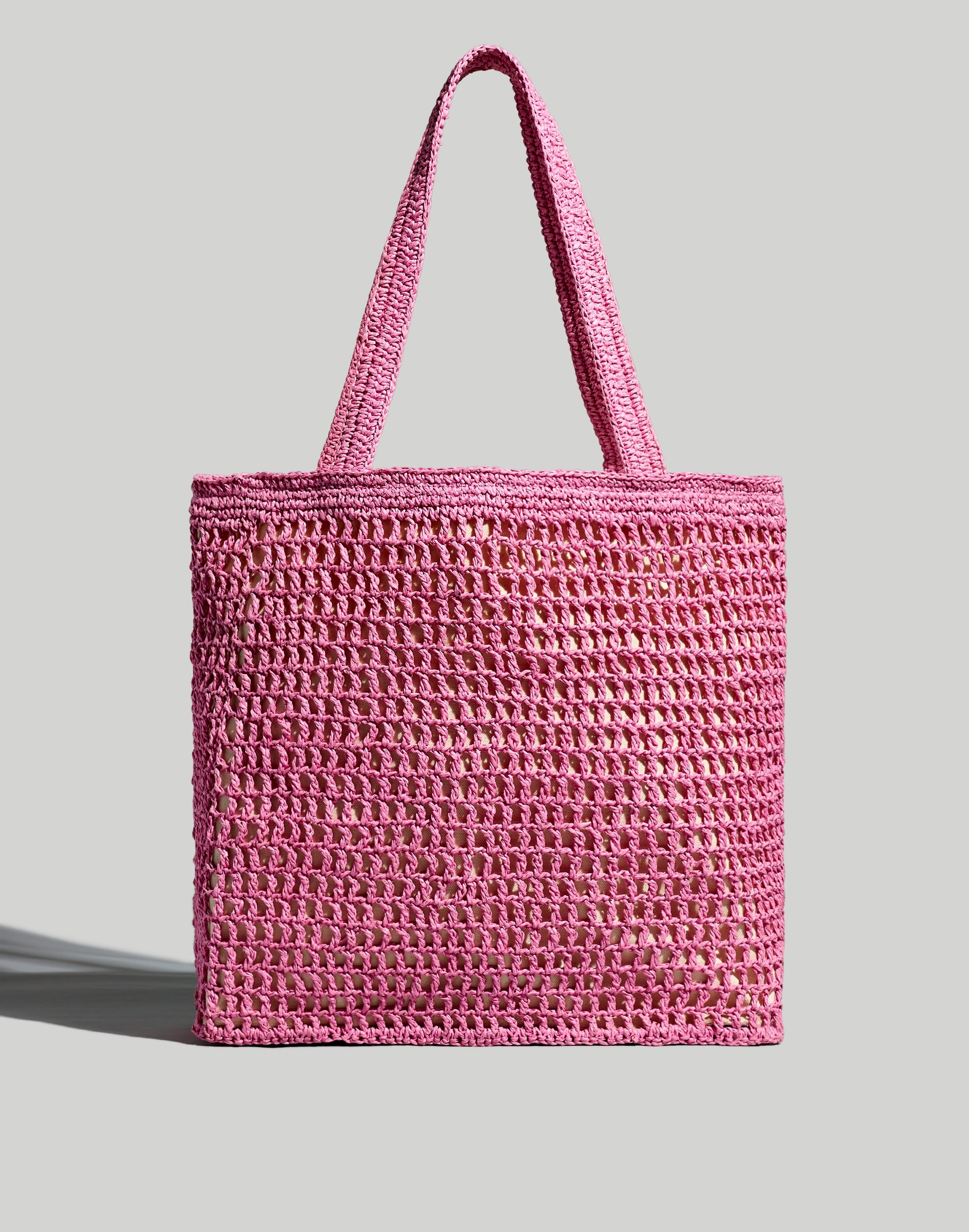 Mw The Transport Tote: Straw Edition In Retro Pink