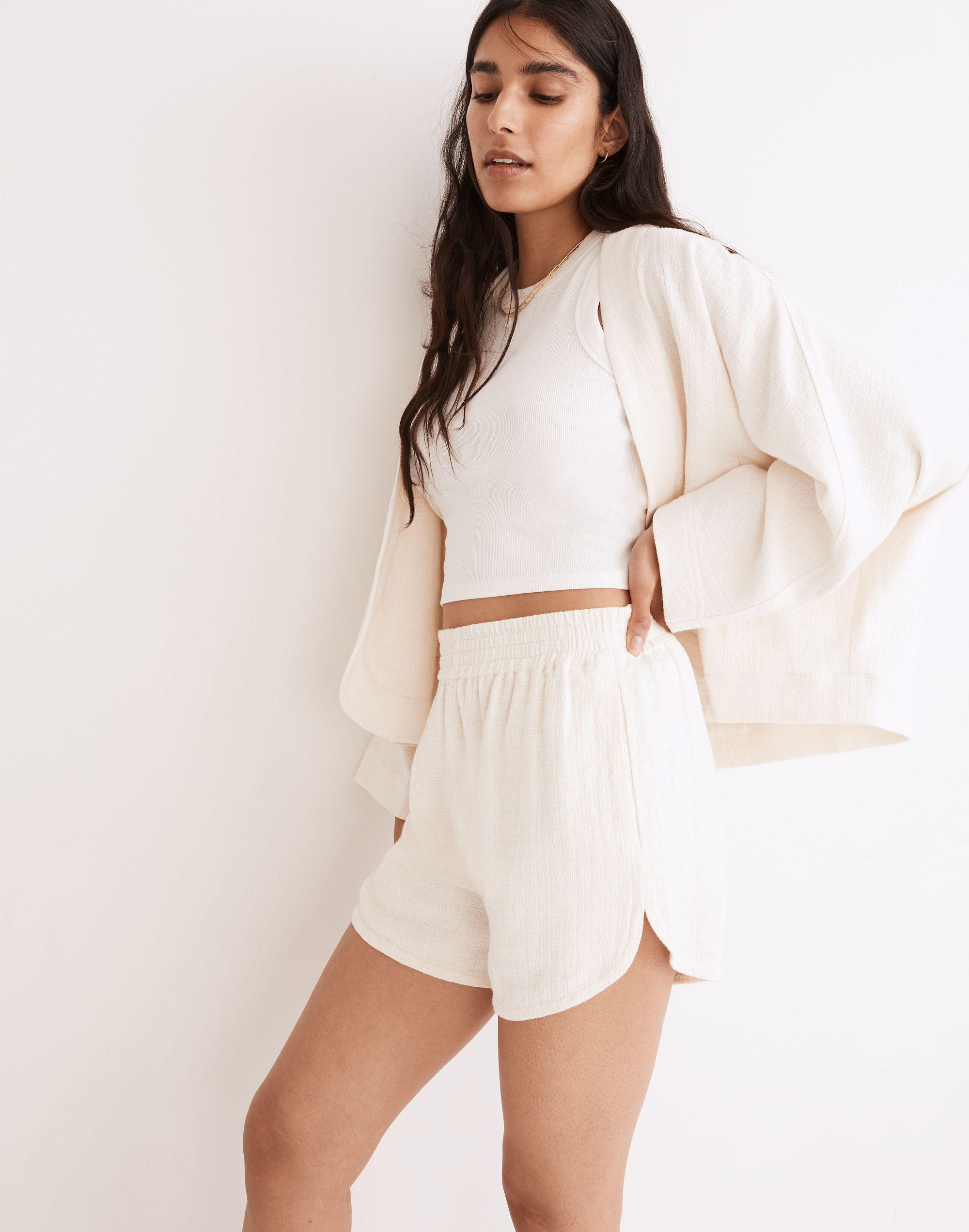 Linen-Blend Pasadena Pull-On Shorts