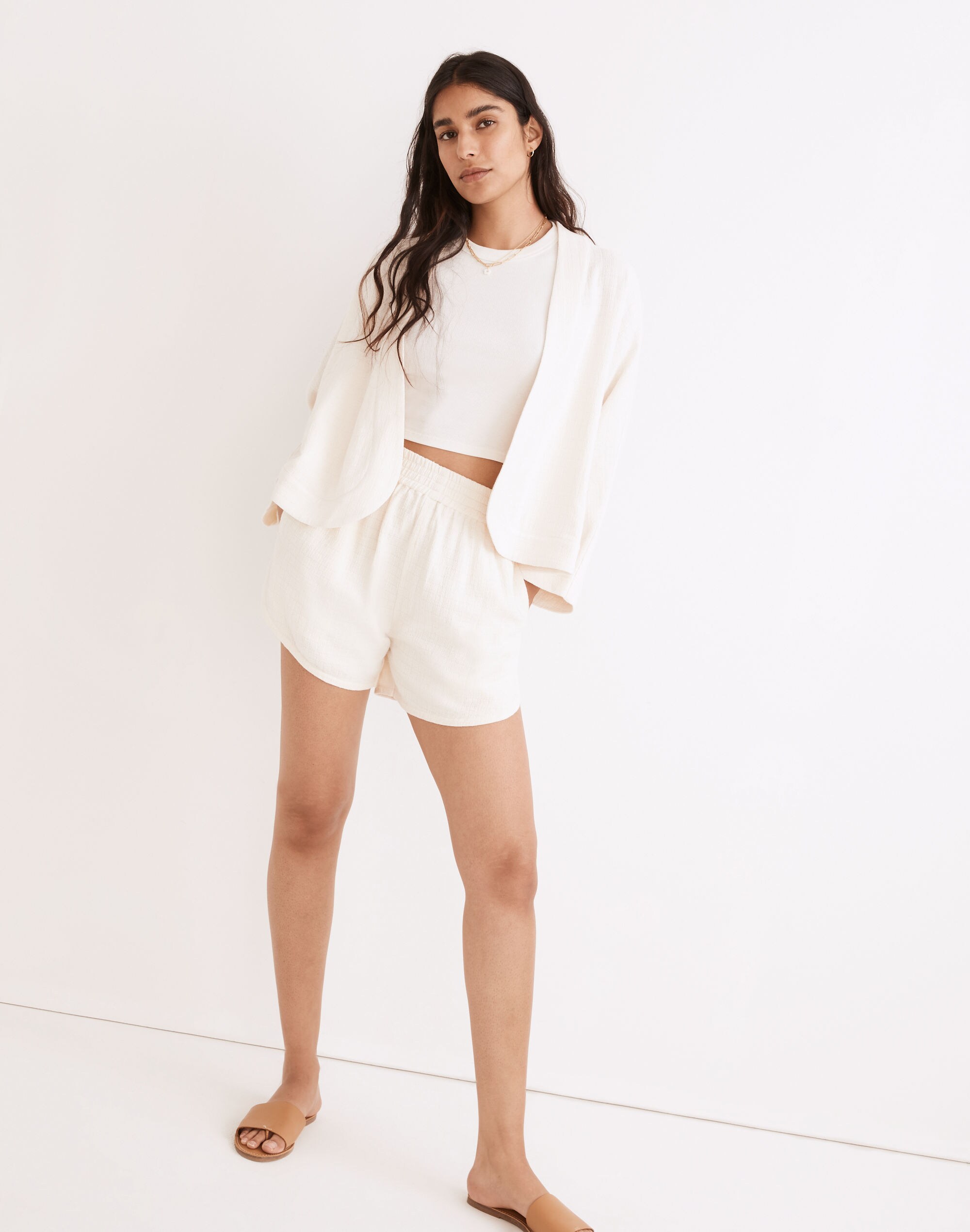 Linen-Blend Pasadena Pull-On Shorts