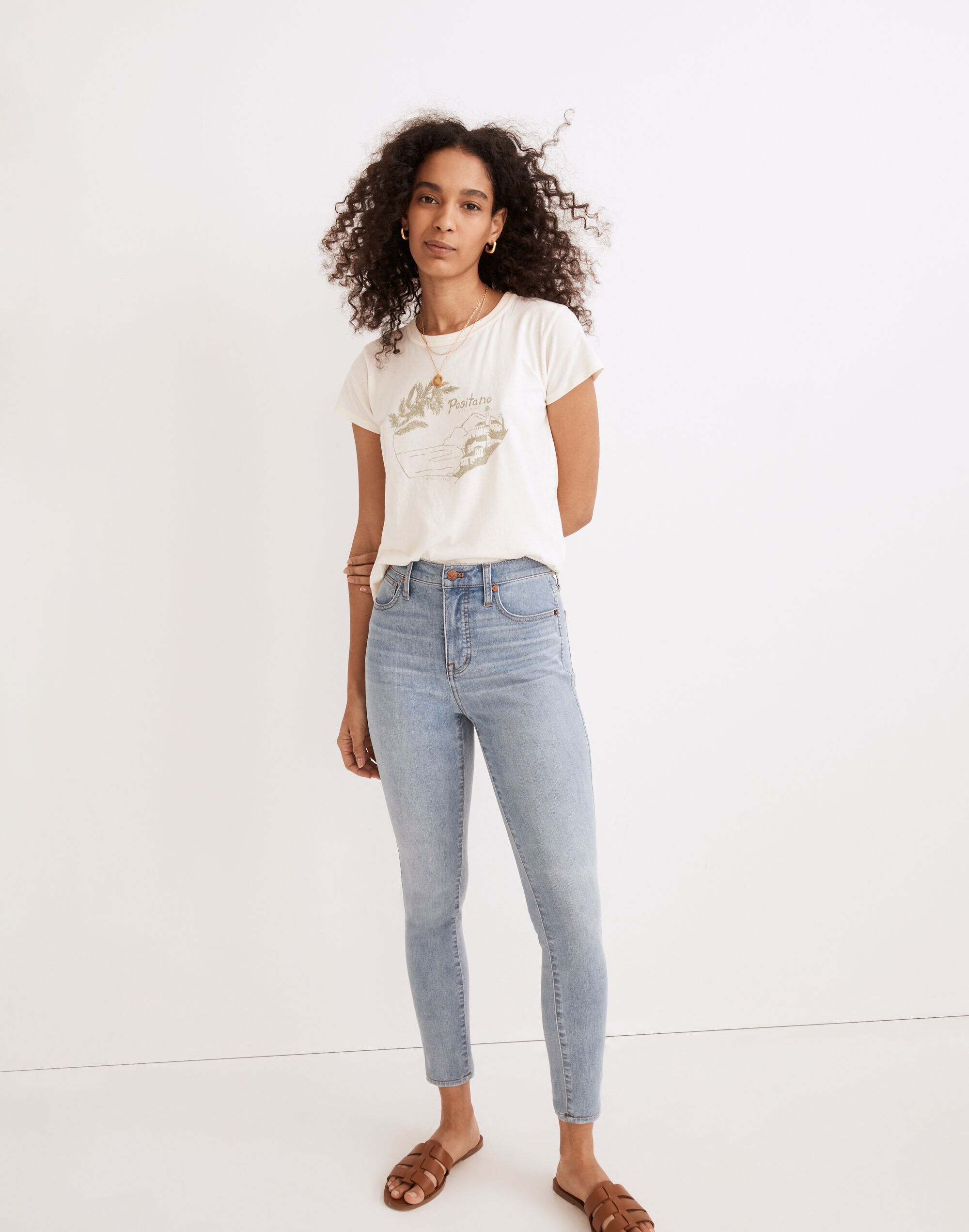 10" High-Rise Skinny Crop Jeans in Carlton Wash