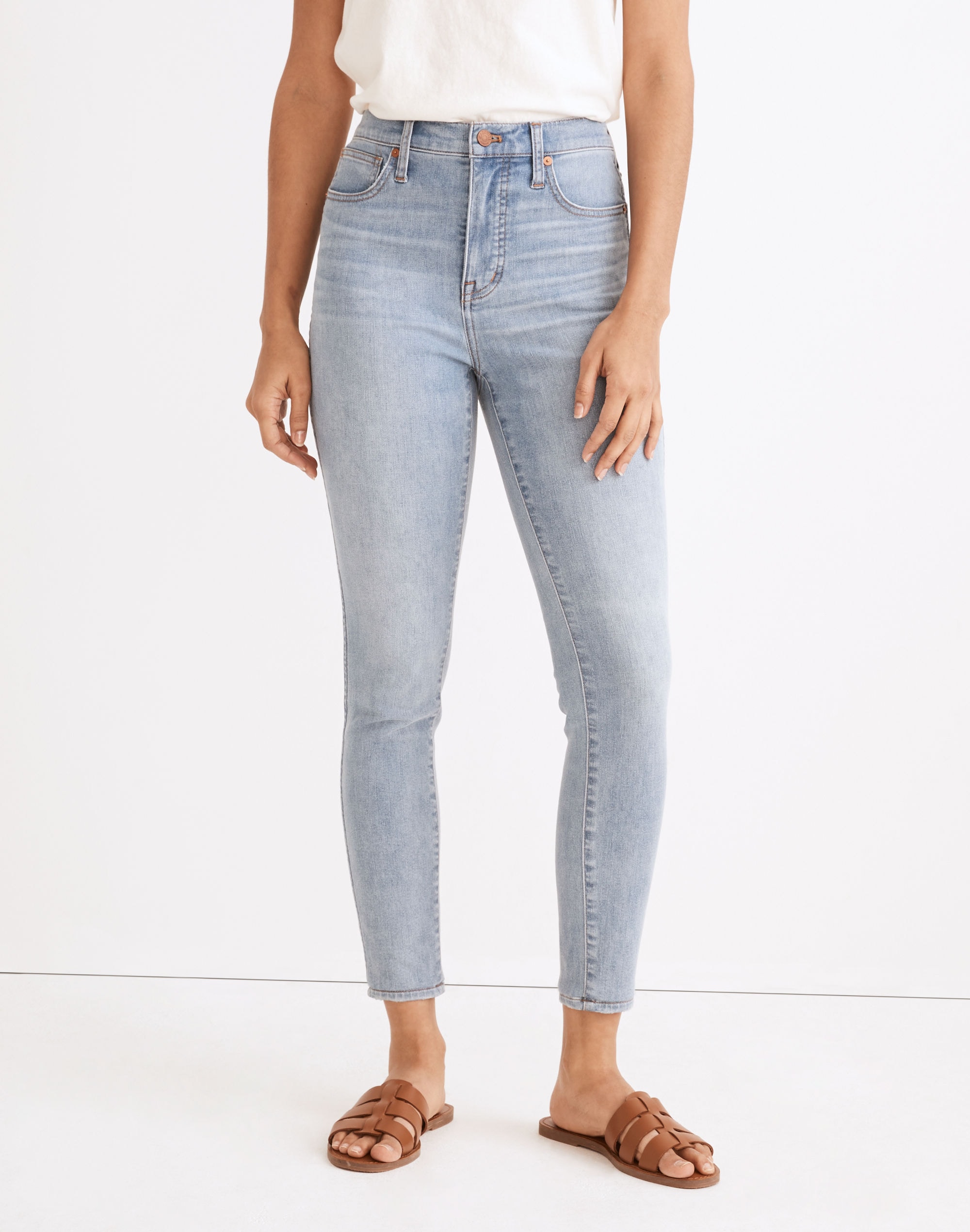 Petite 10" High-Rise Skinny Crop Jeans in Carlton Wash