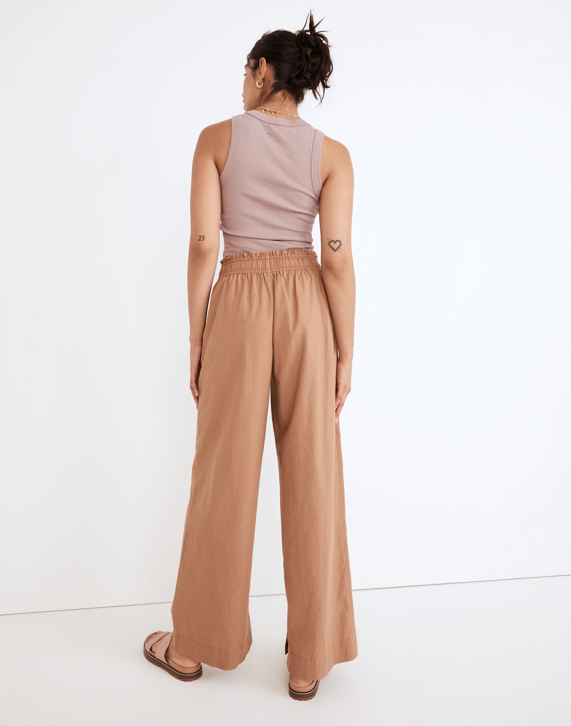 Pull-On High-Rise Wide-Leg Pants: Slit-Hem Edition