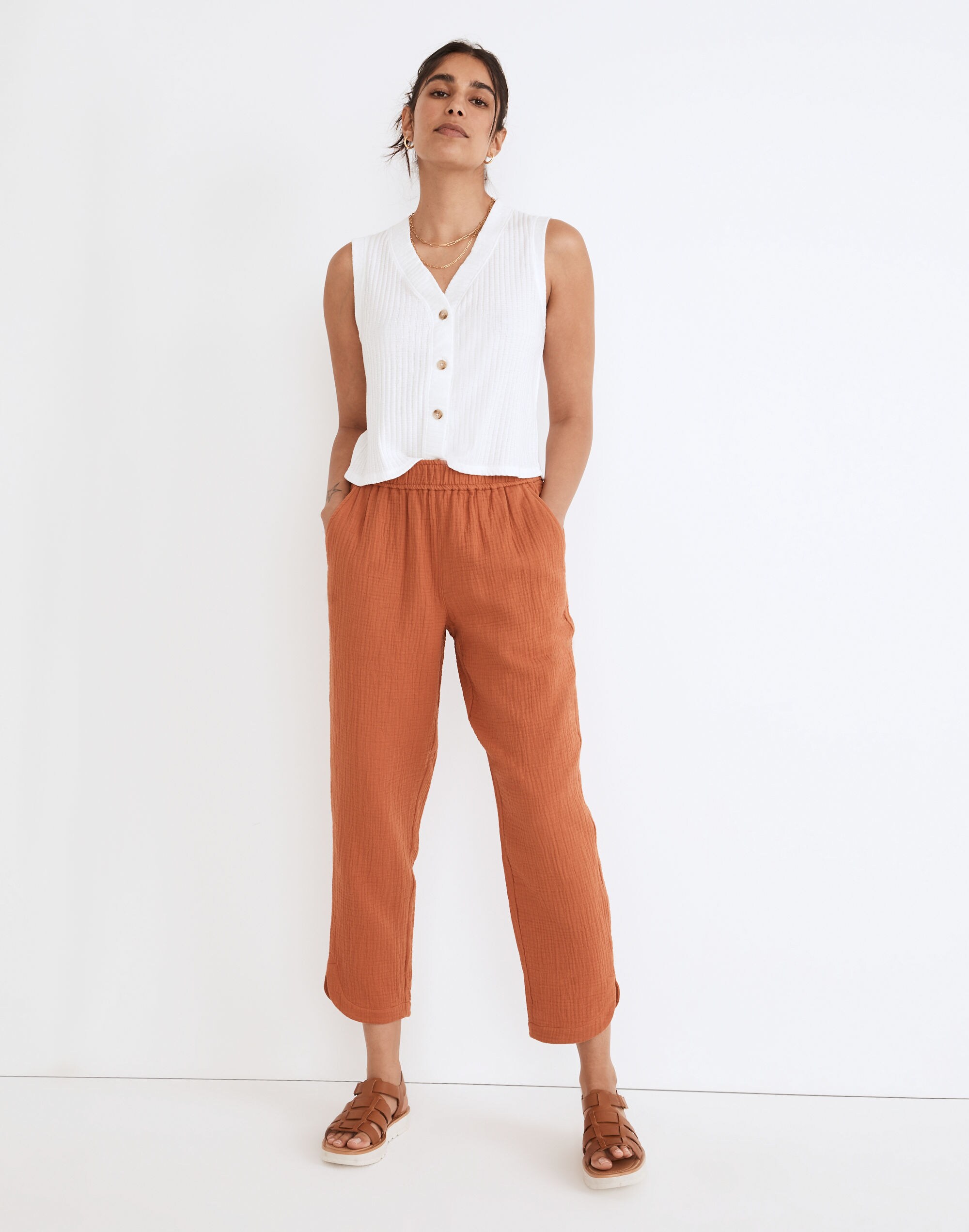 lightspun pull-on high-rise tapered pants
