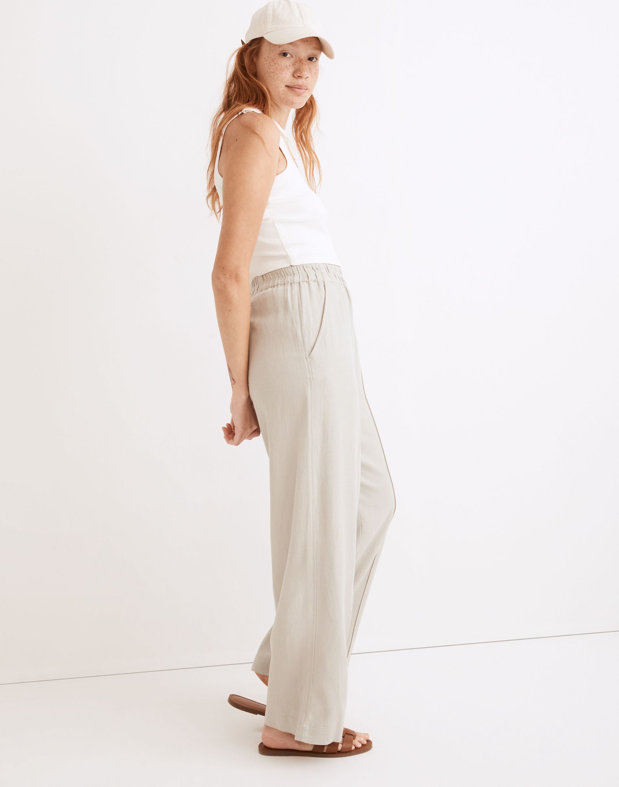 Petite Breezewoven Pull-On High-Rise Straight Pants | Madewell