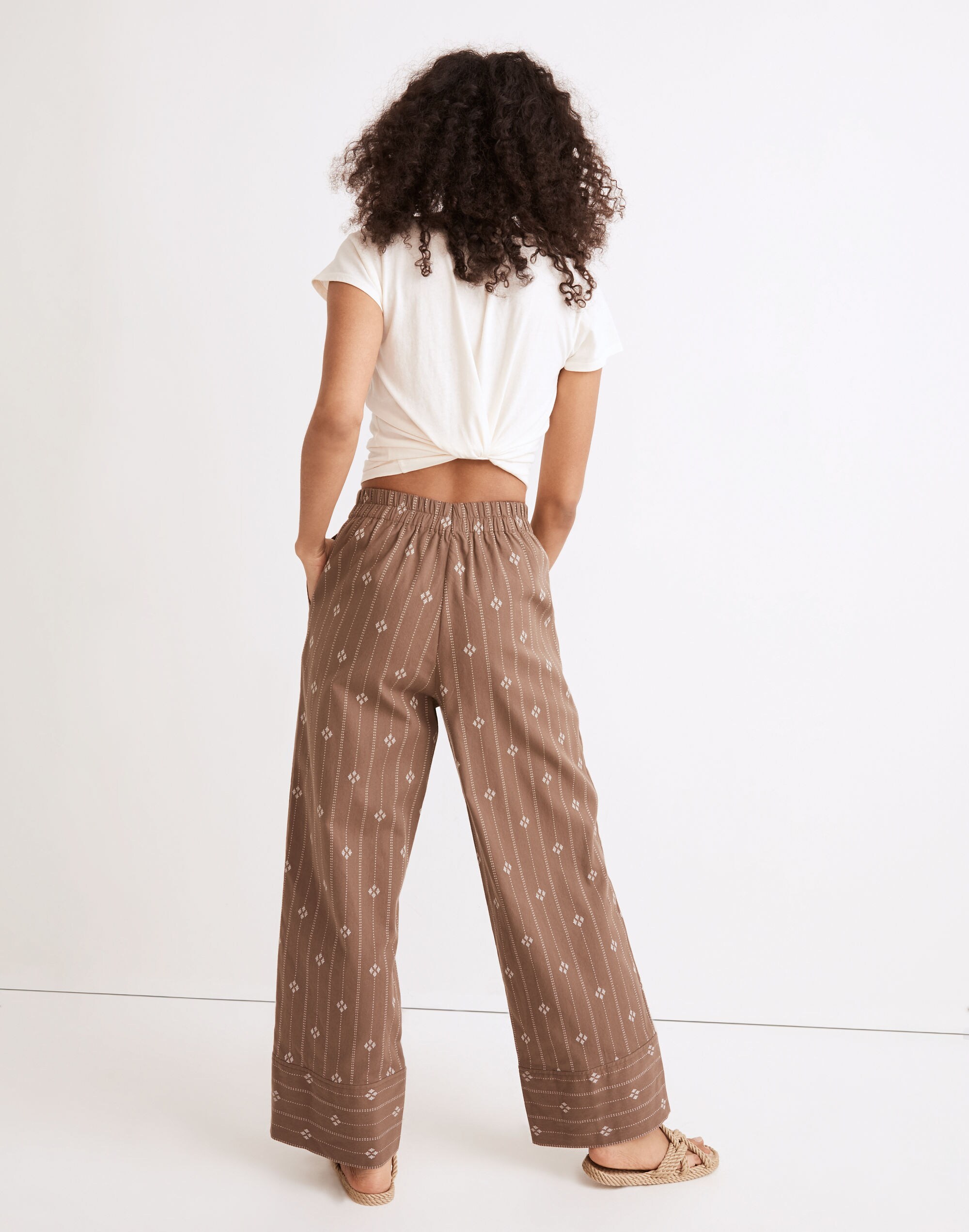 Pull-On High-Rise Straight Pants in Jacquard Stripe-Play