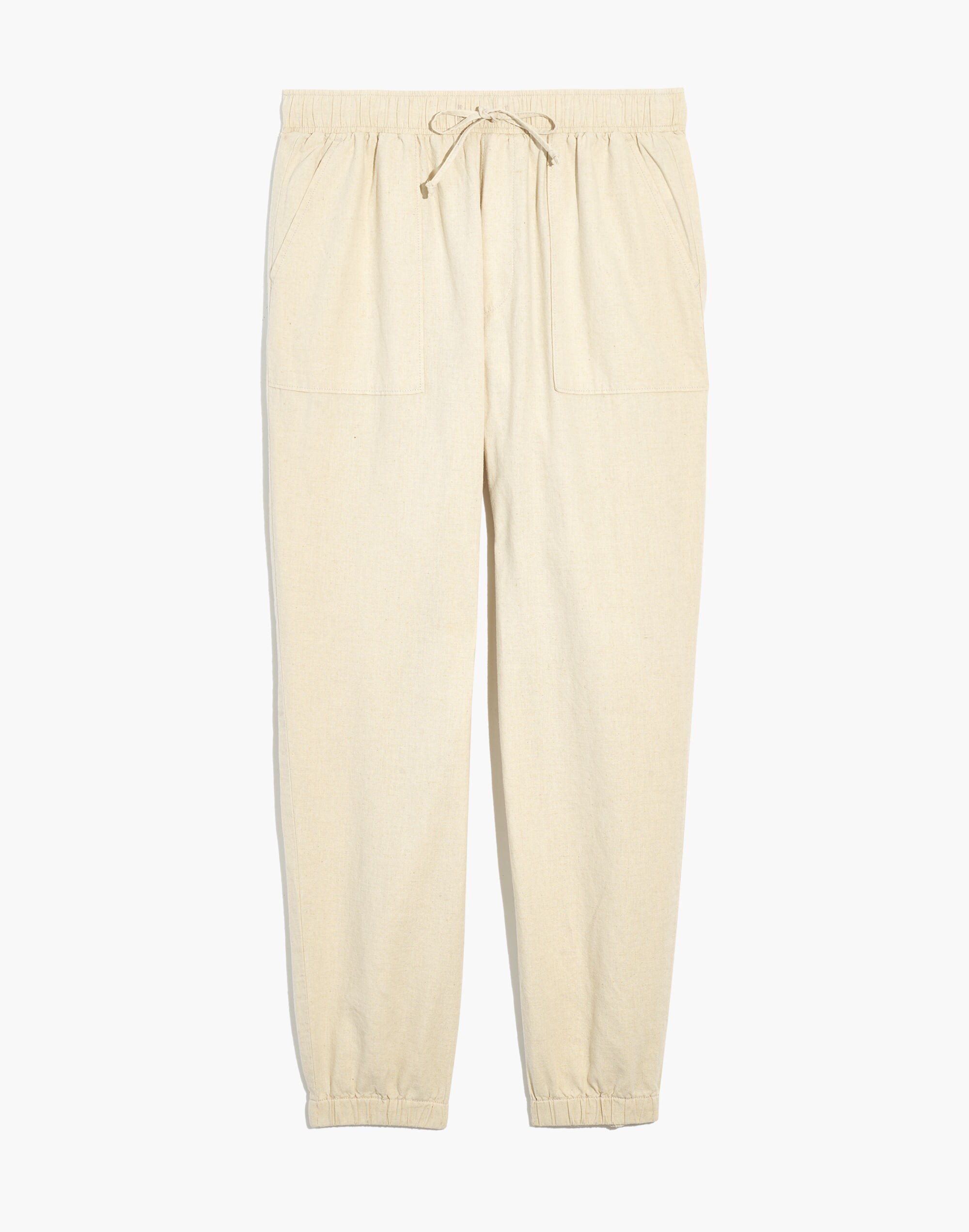 Hemp-Cotton Pull-On High-Rise Jogger Pants