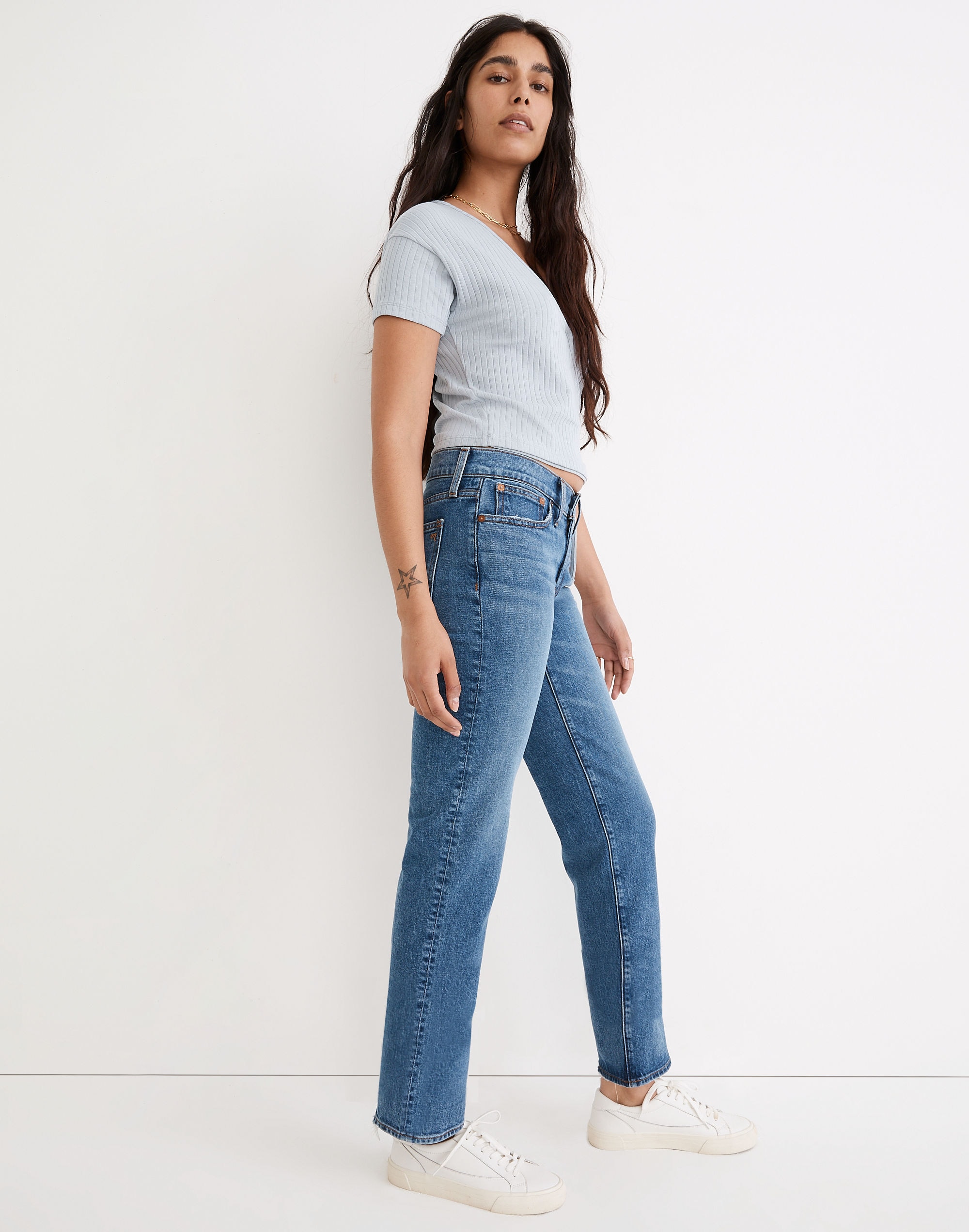The Low-Rise Perfect Vintage Straight Jean in Bromton Wash