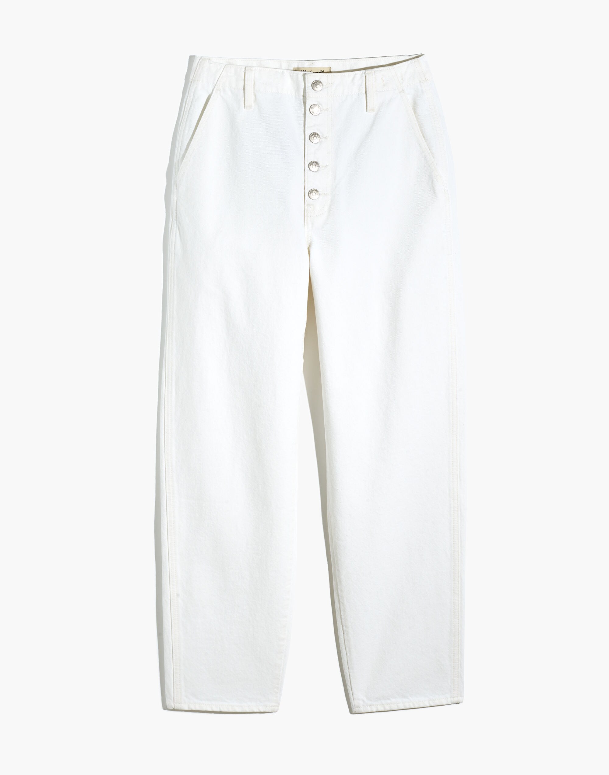 Balloon Jeans in Tile White: Button-Front Edition