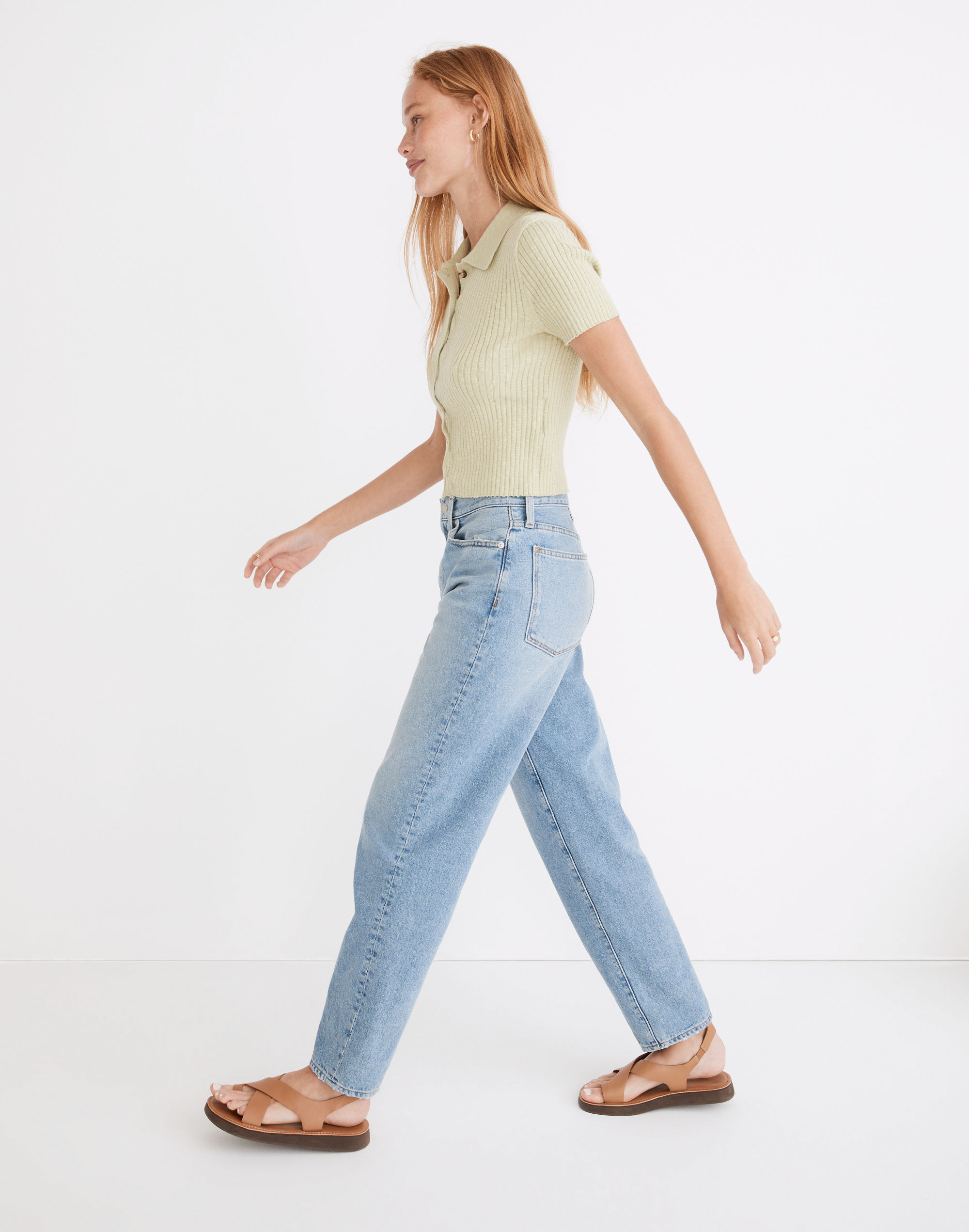 Petite Baggy Tapered Jeans in Whitwell Wash