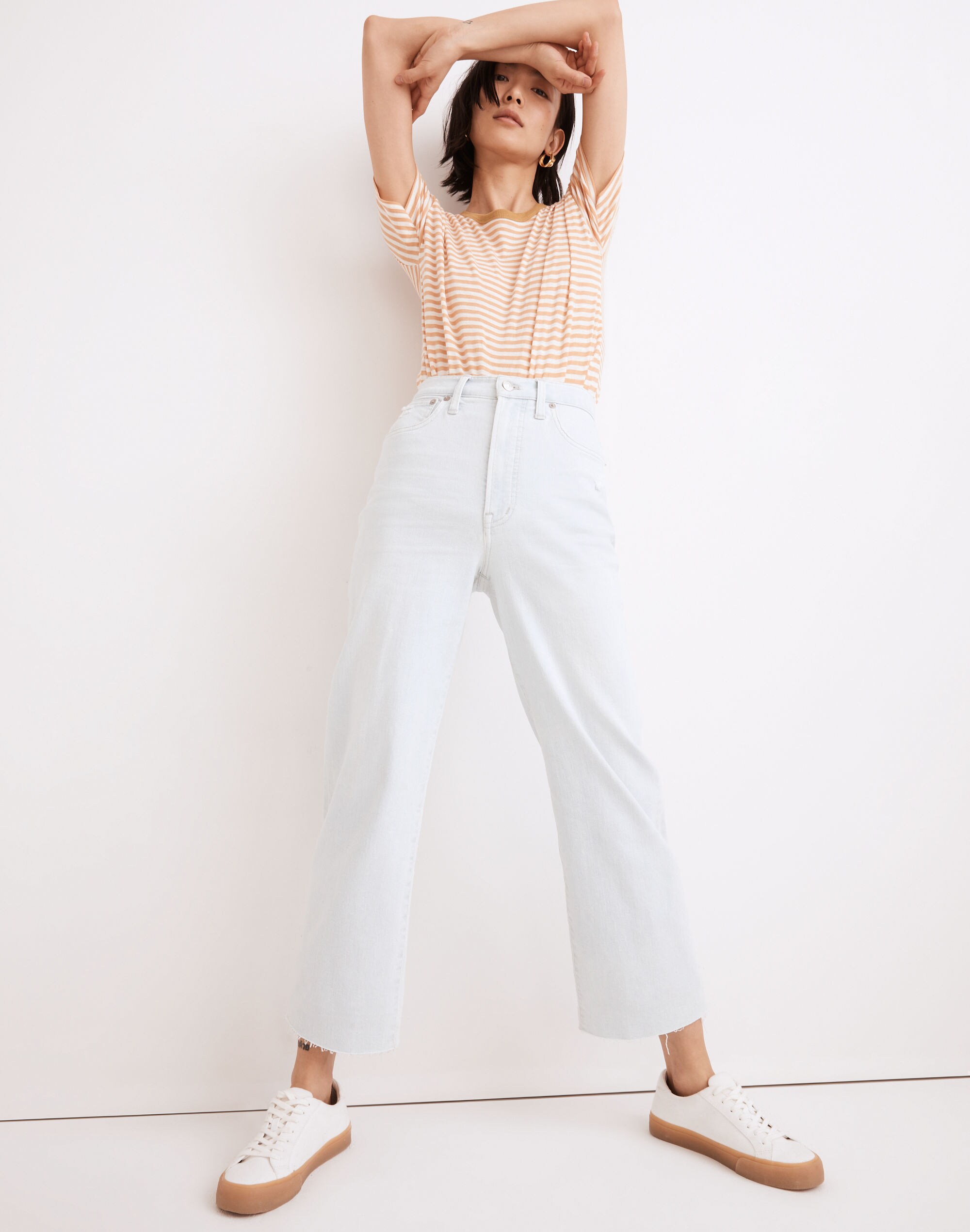 The Perfect Vintage Wide-Leg Crop Jean in Bosworth Wash: Raw-Hem Edition