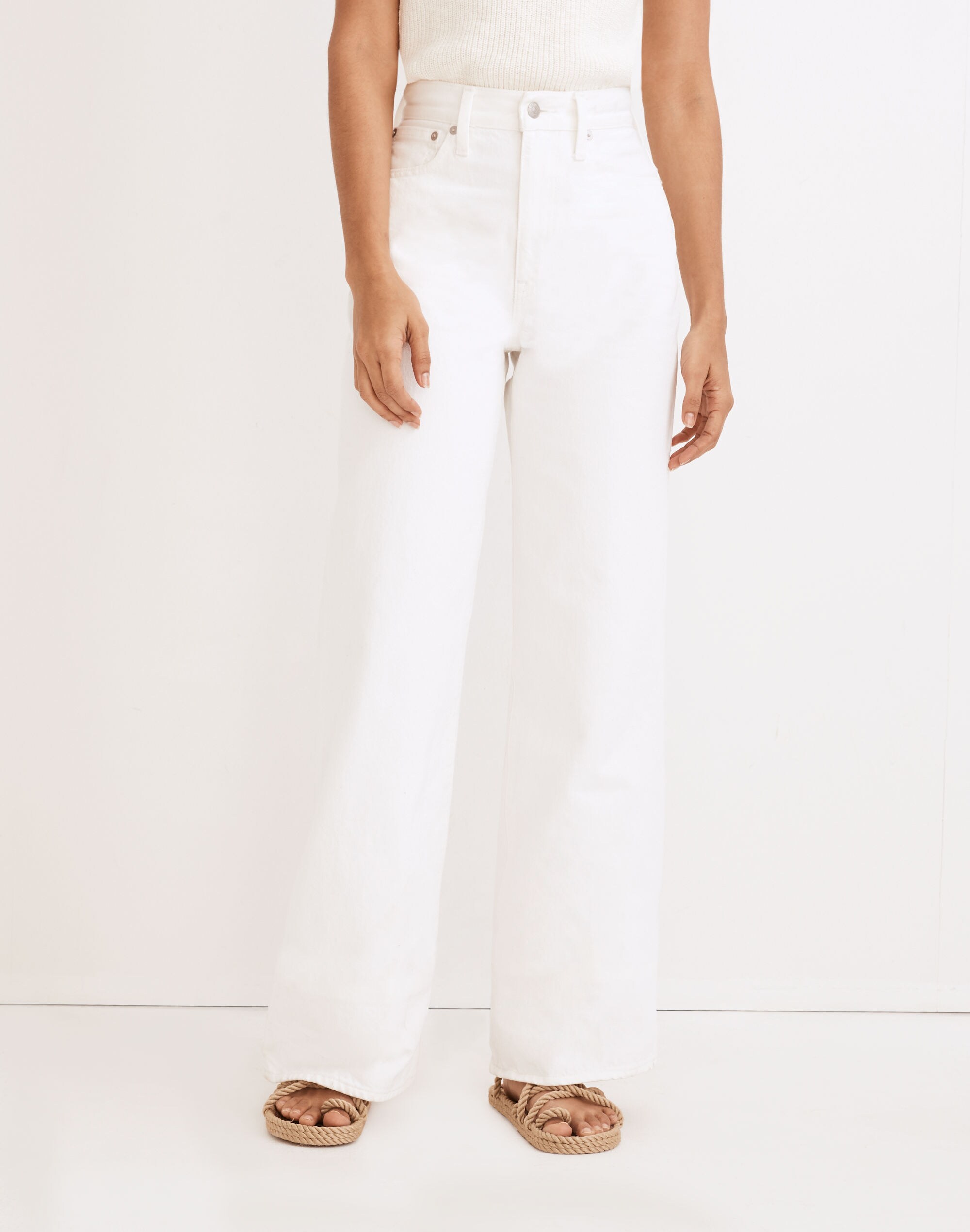 Superwide-Leg Jeans in Tile White