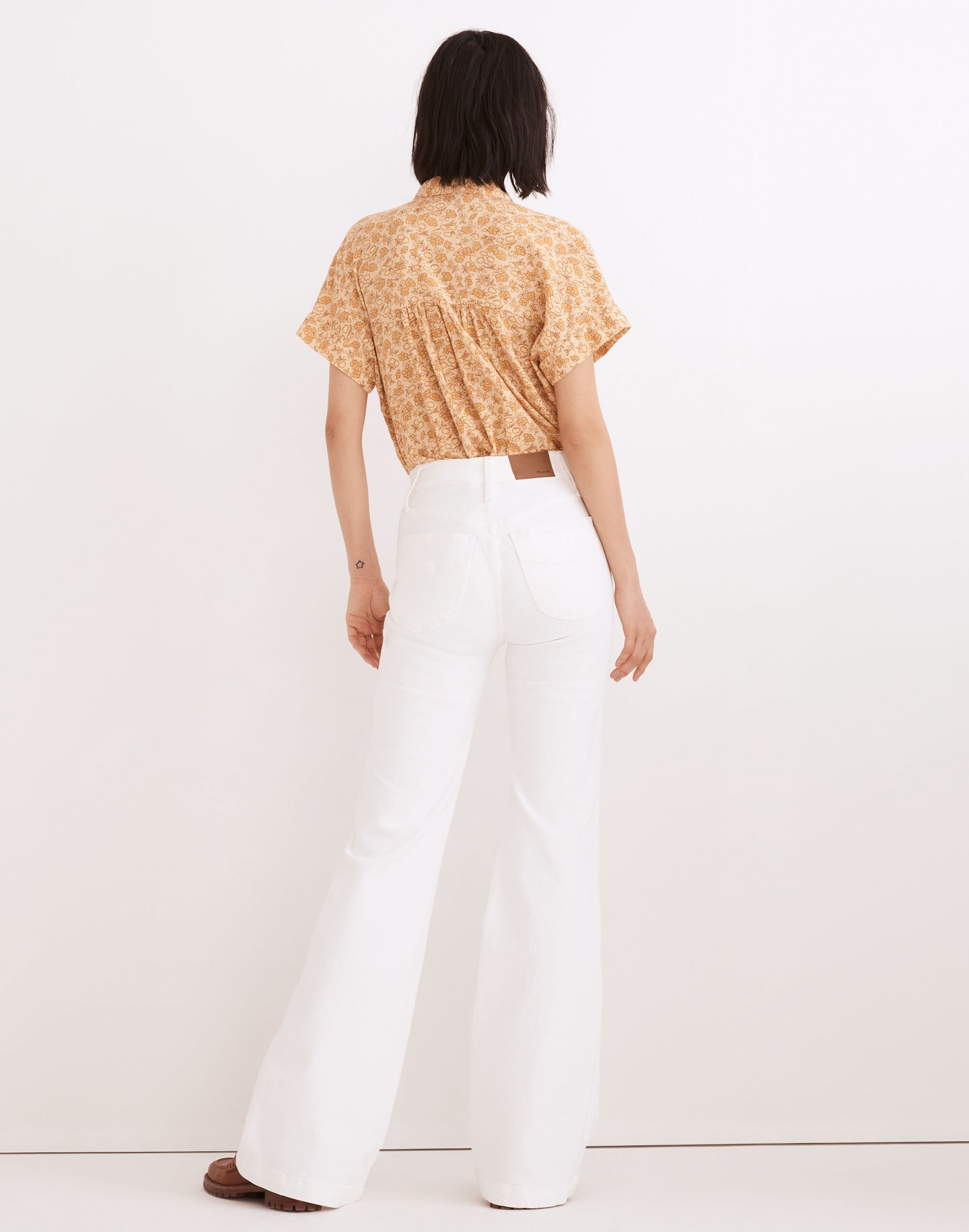11" High-Rise Flare Jeans in Tile White: Trouser Edition