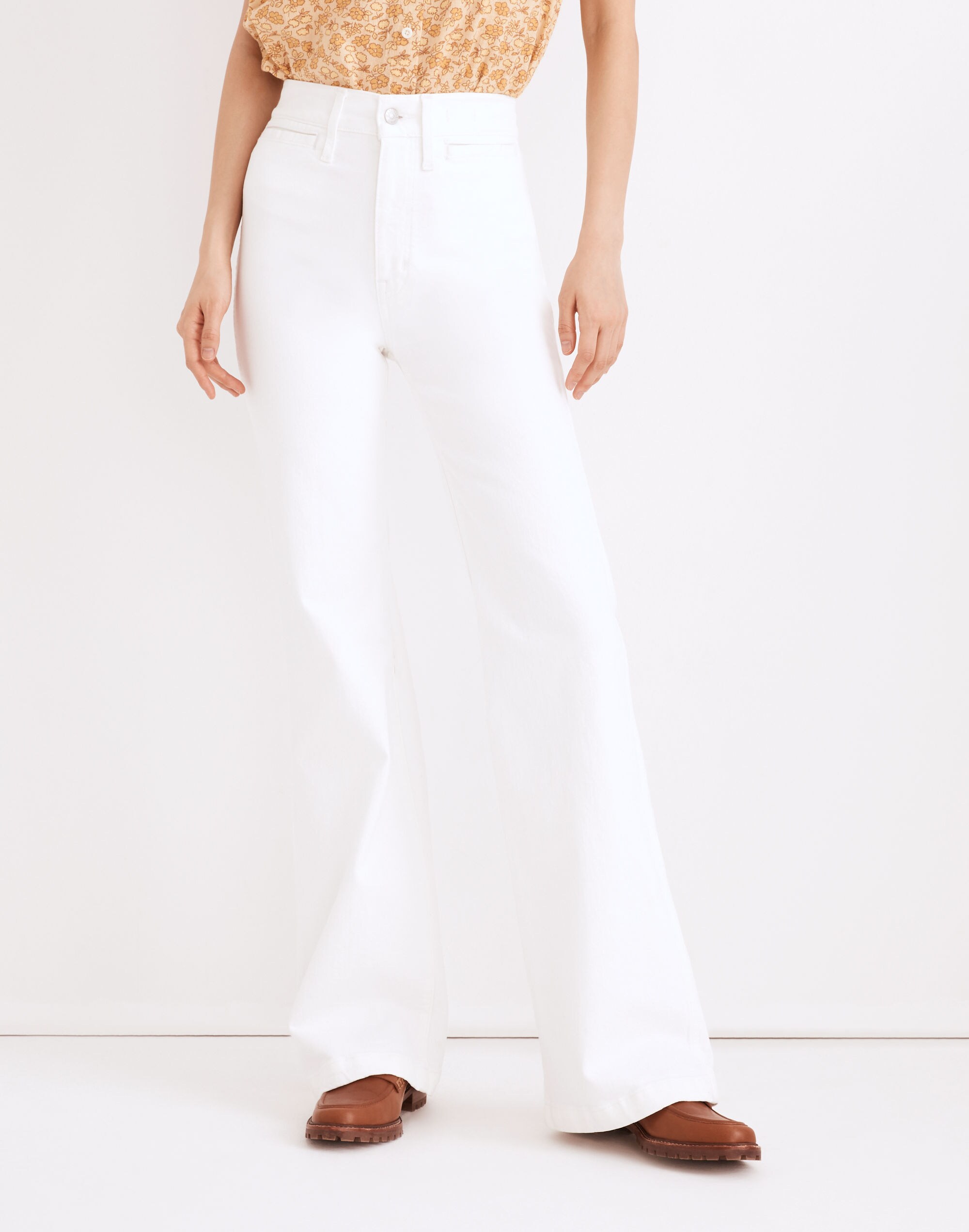 11" High-Rise Flare Jeans in Tile White: Trouser Edition