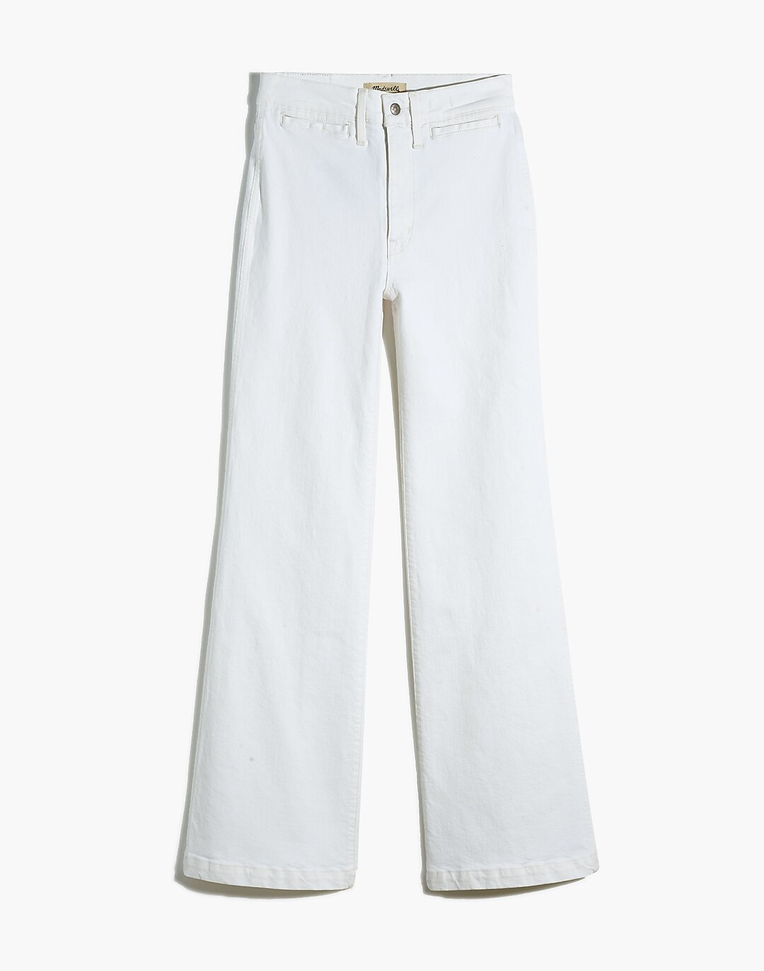 High-Rise Flare Jeans in White: Trouser Edition