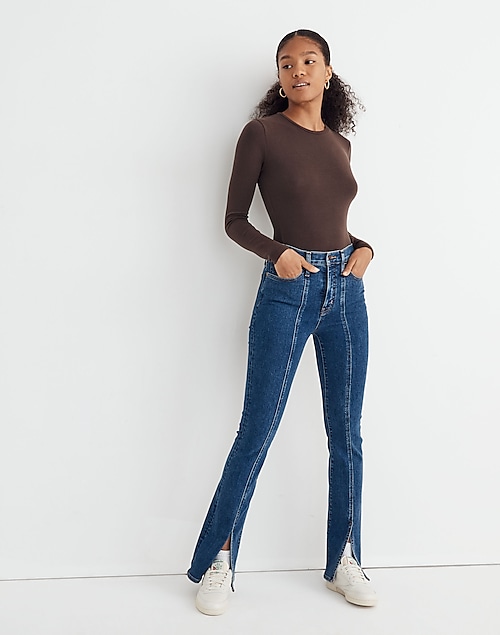 Skinny Flare Jeans in Sevier Wash: Seamed Edition