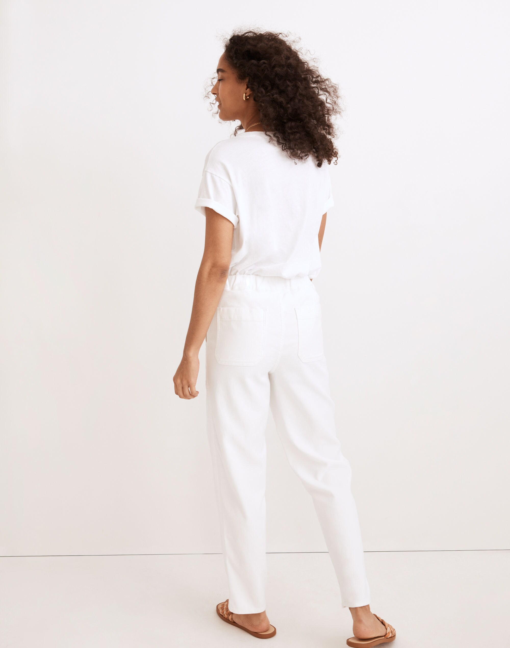 Pull-On Relaxed Jeans in Tile White