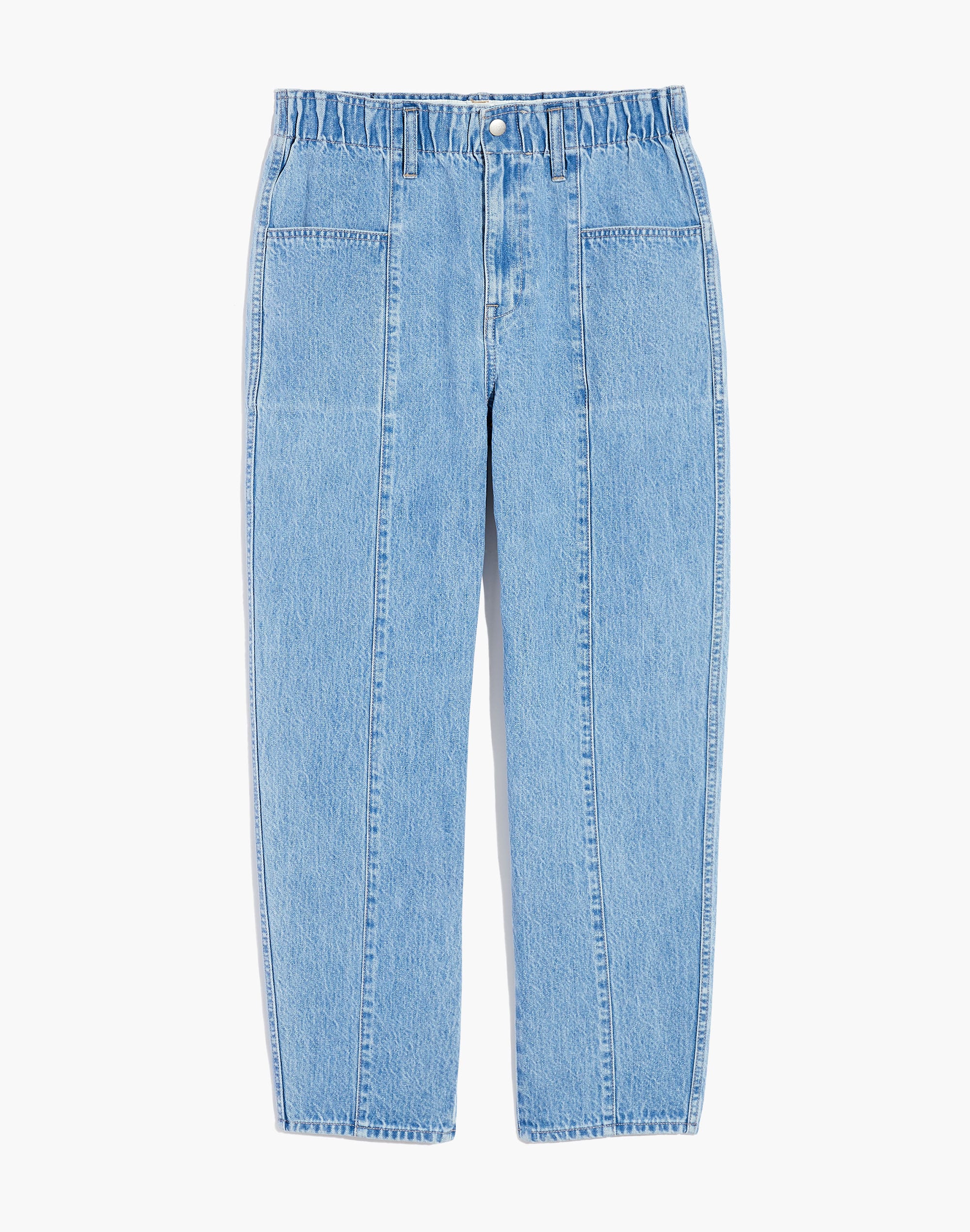 Pull-On Balloon Jeans in Closson Wash: Paperbag Edition