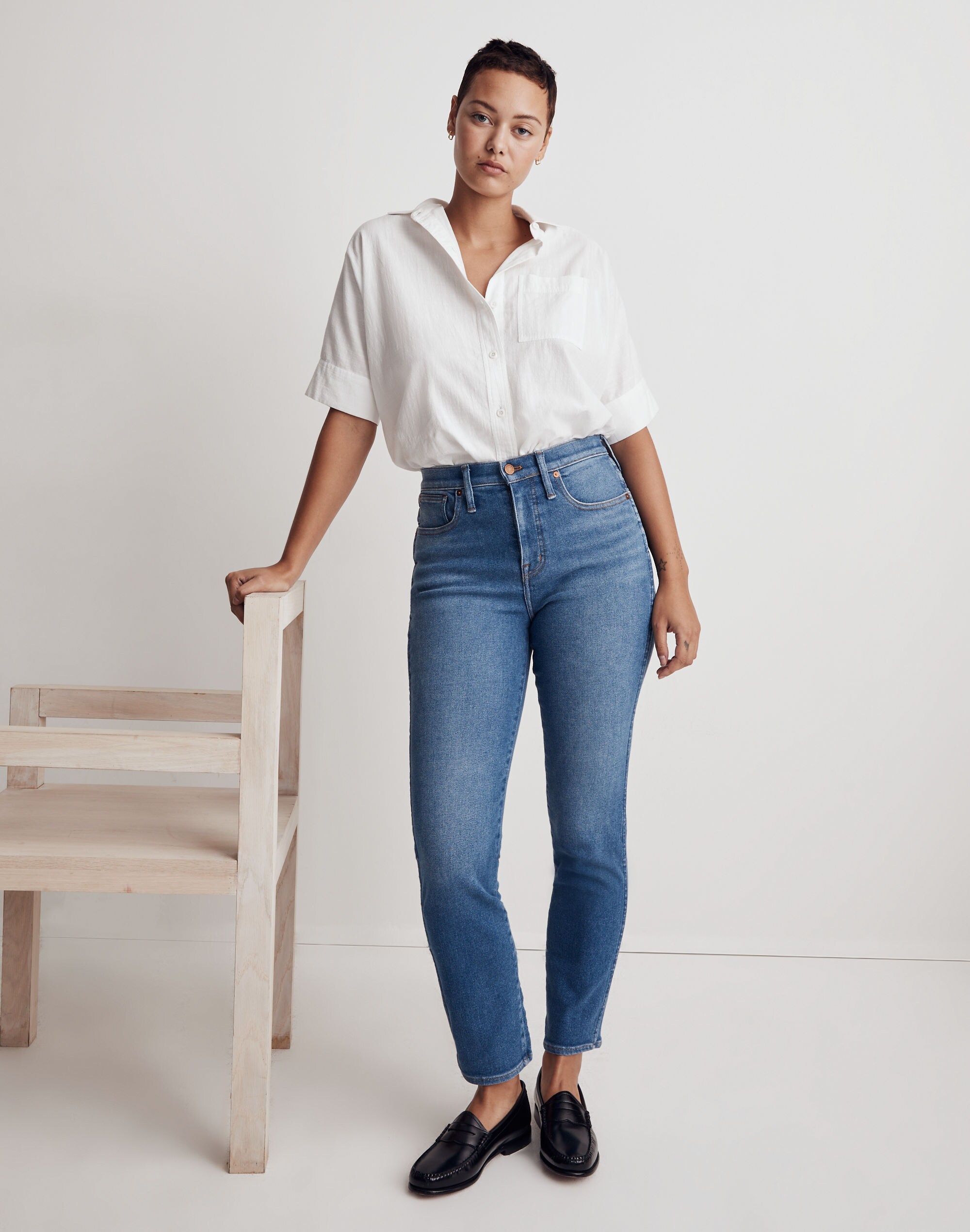 Curvy Stovepipe Jeans in Leaside Wash