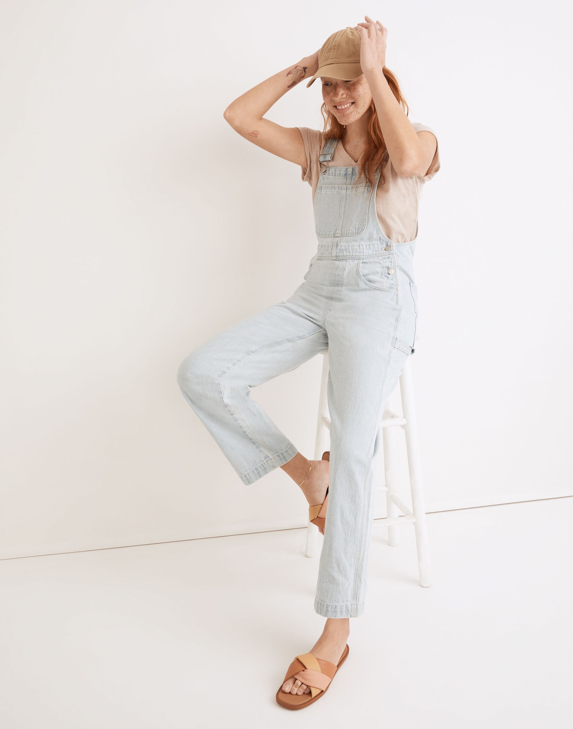 Denim Oversized Carpenter Overalls in Bretton Wash