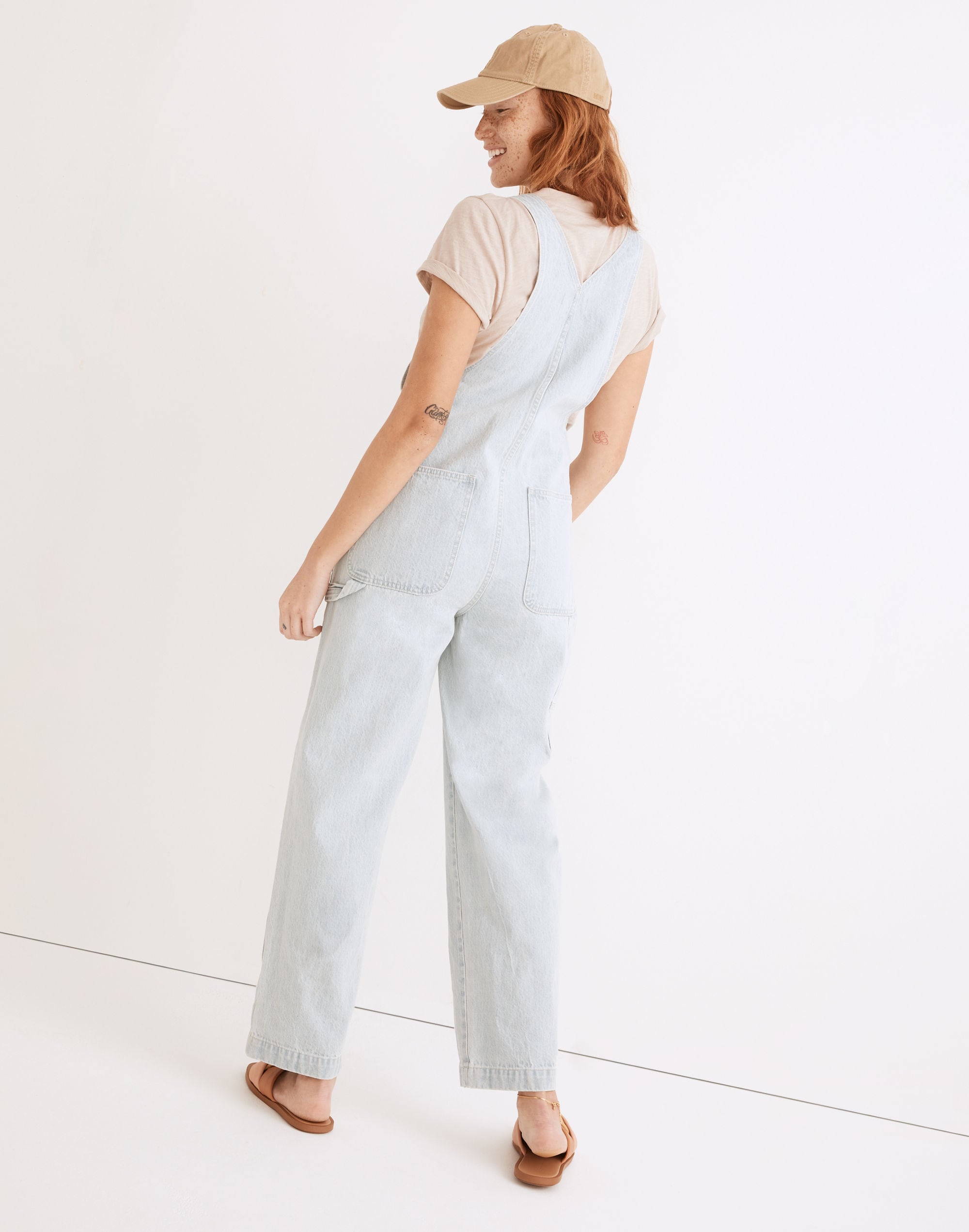 Denim Oversized Carpenter Overalls in Bretton Wash