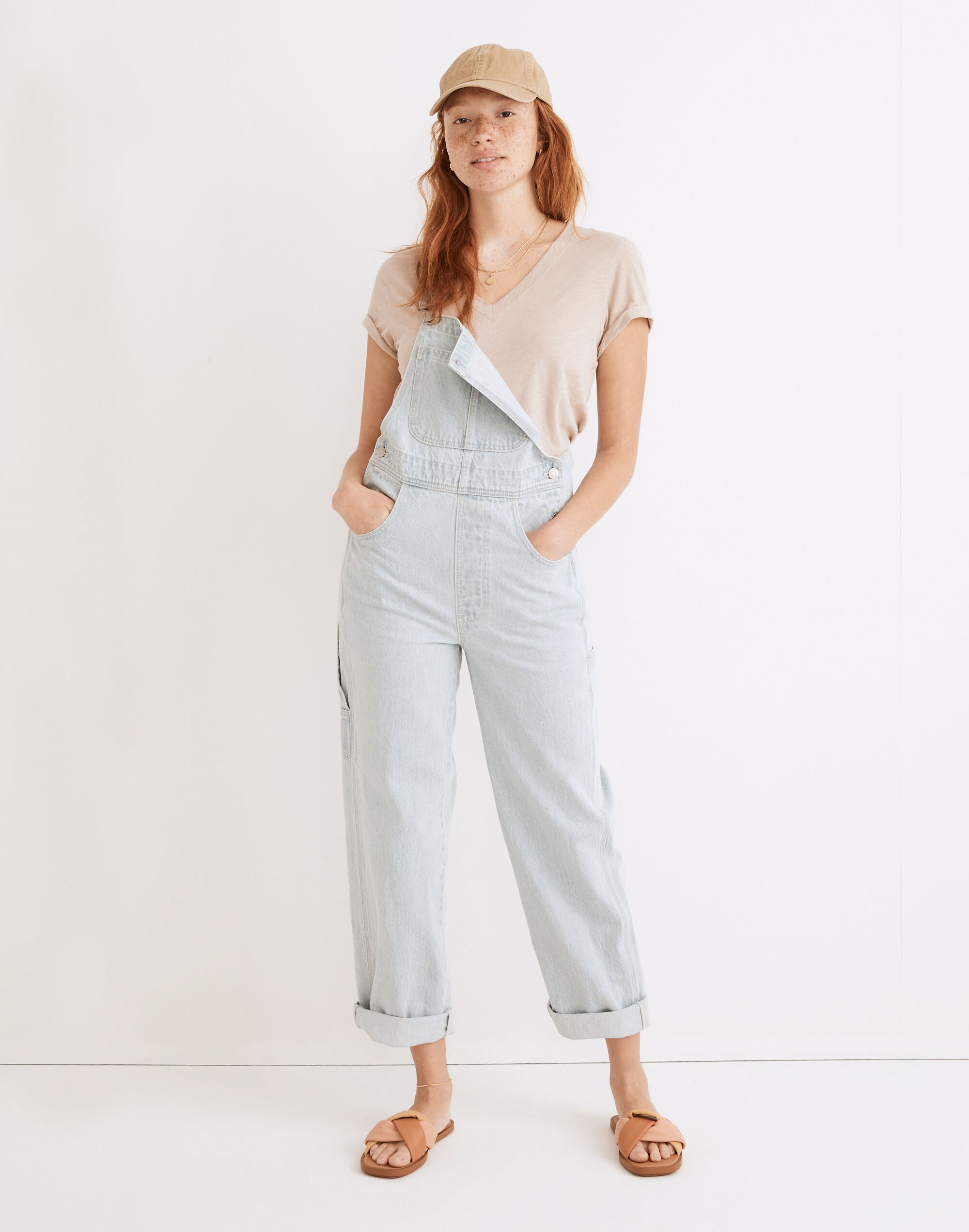 Denim Oversized Carpenter Overalls in Bretton Wash
