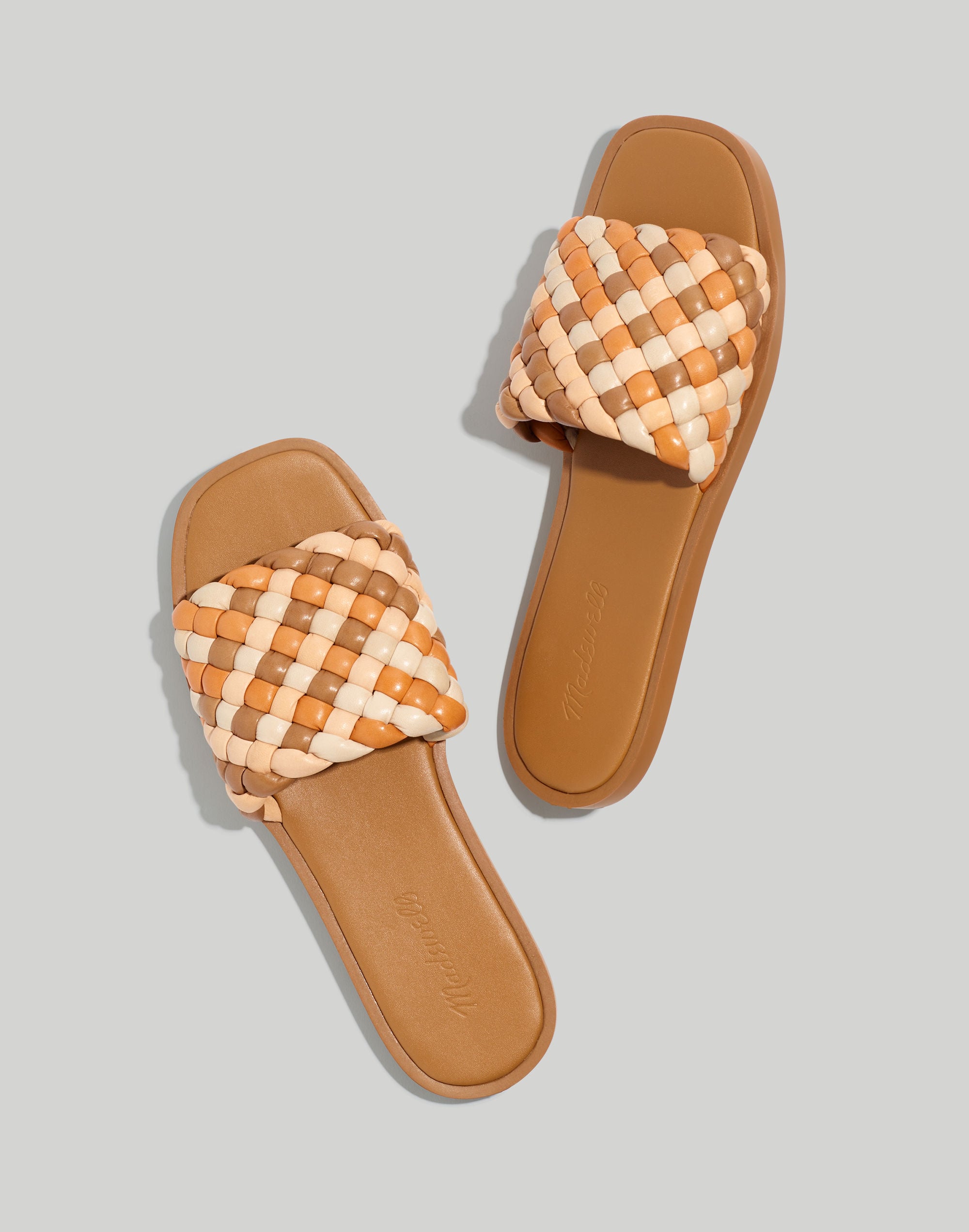 The Suzi Slide Sandal in Multi Woven Leather