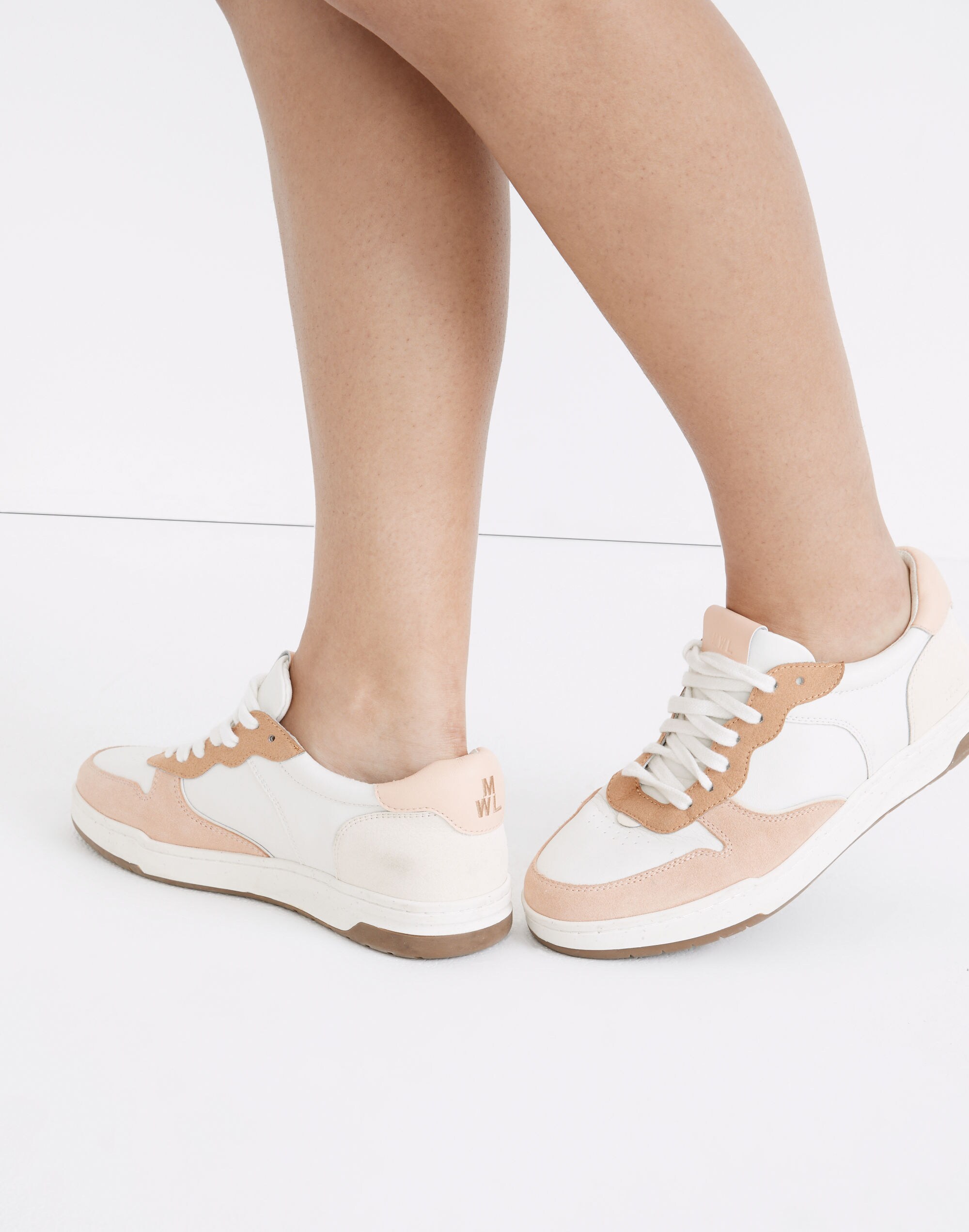 Court Low-Top Sneakers in Peach Colorblock