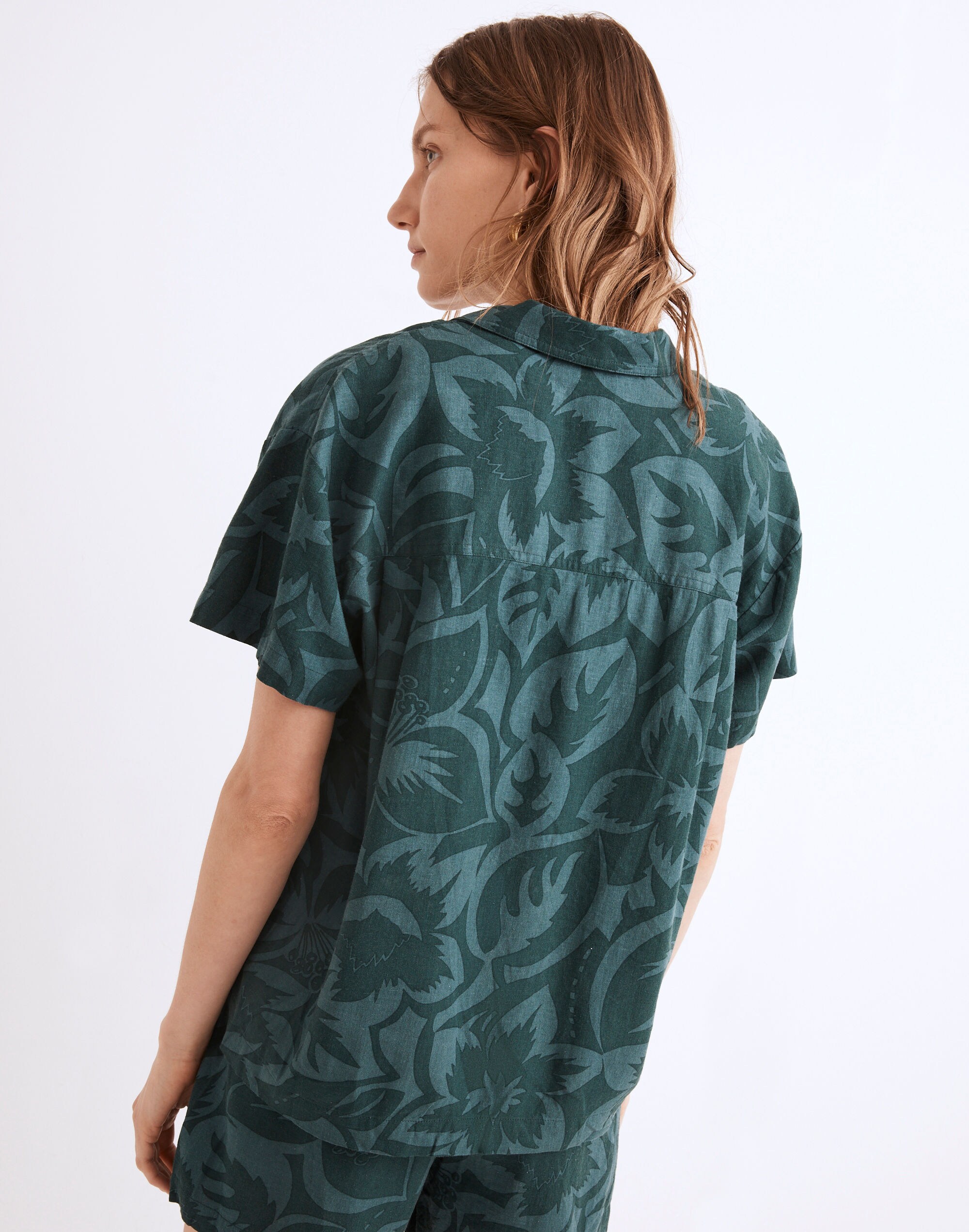 Linen-Blend Camp Shirt in Tropicale Floral