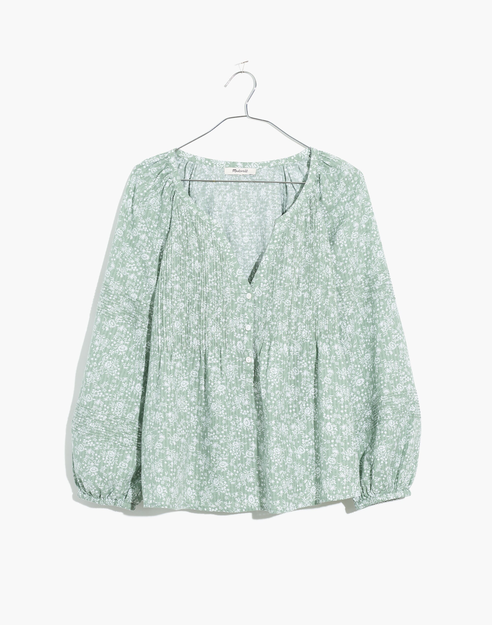 Pintuck Peasant Top in Piazza Floral