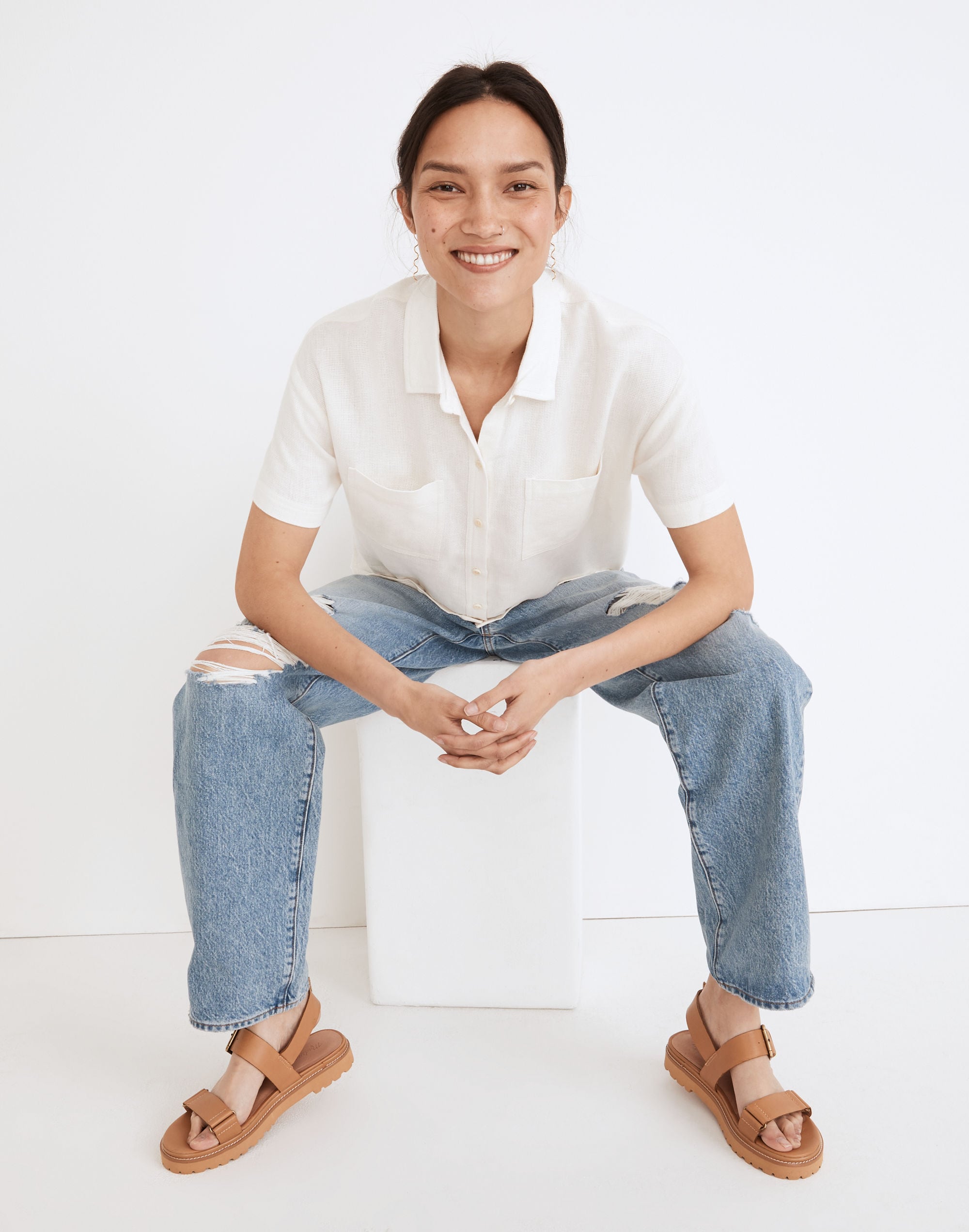 Breezewoven Beachside Shirttail Top