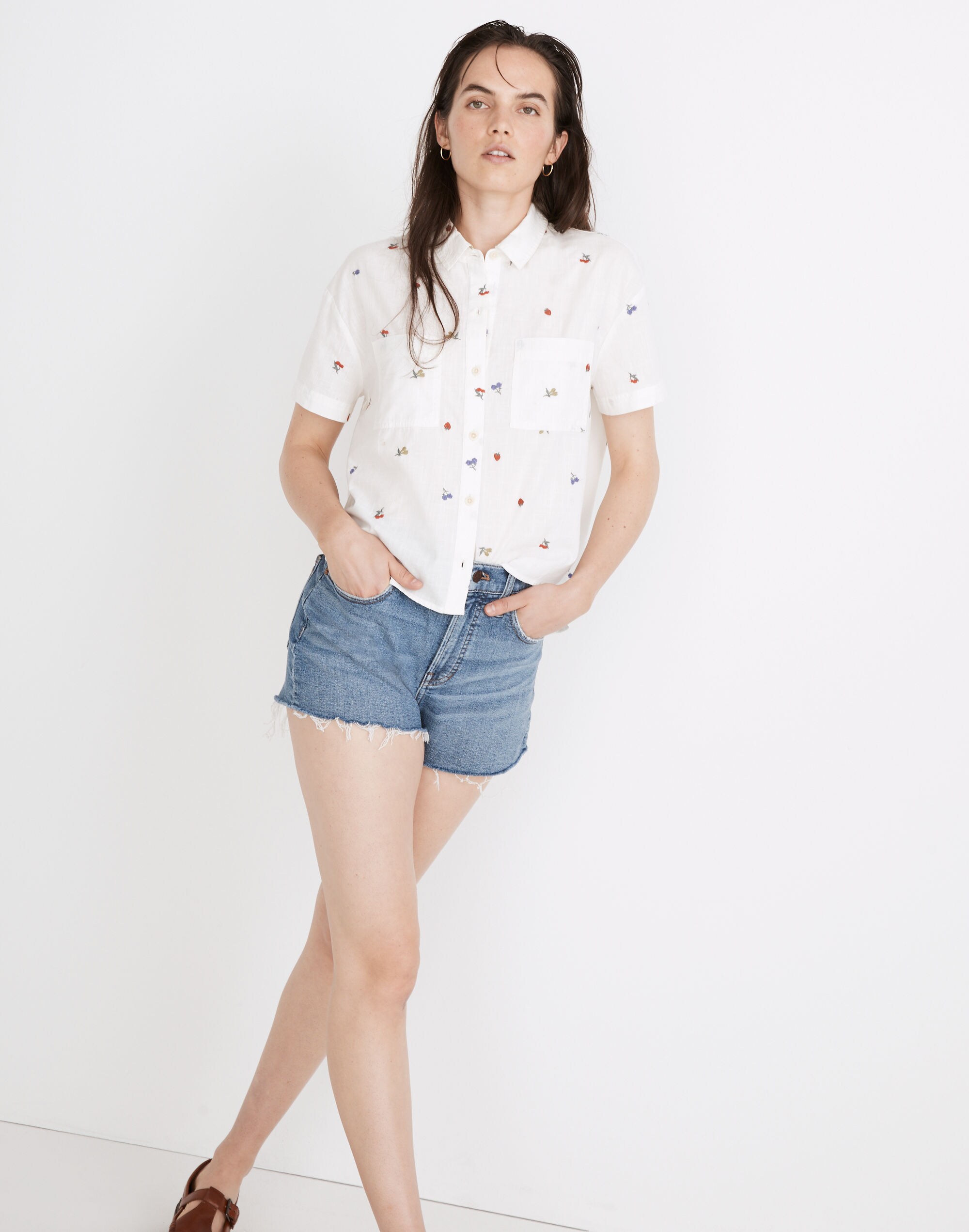 beachside shirttail top in fresca fruit