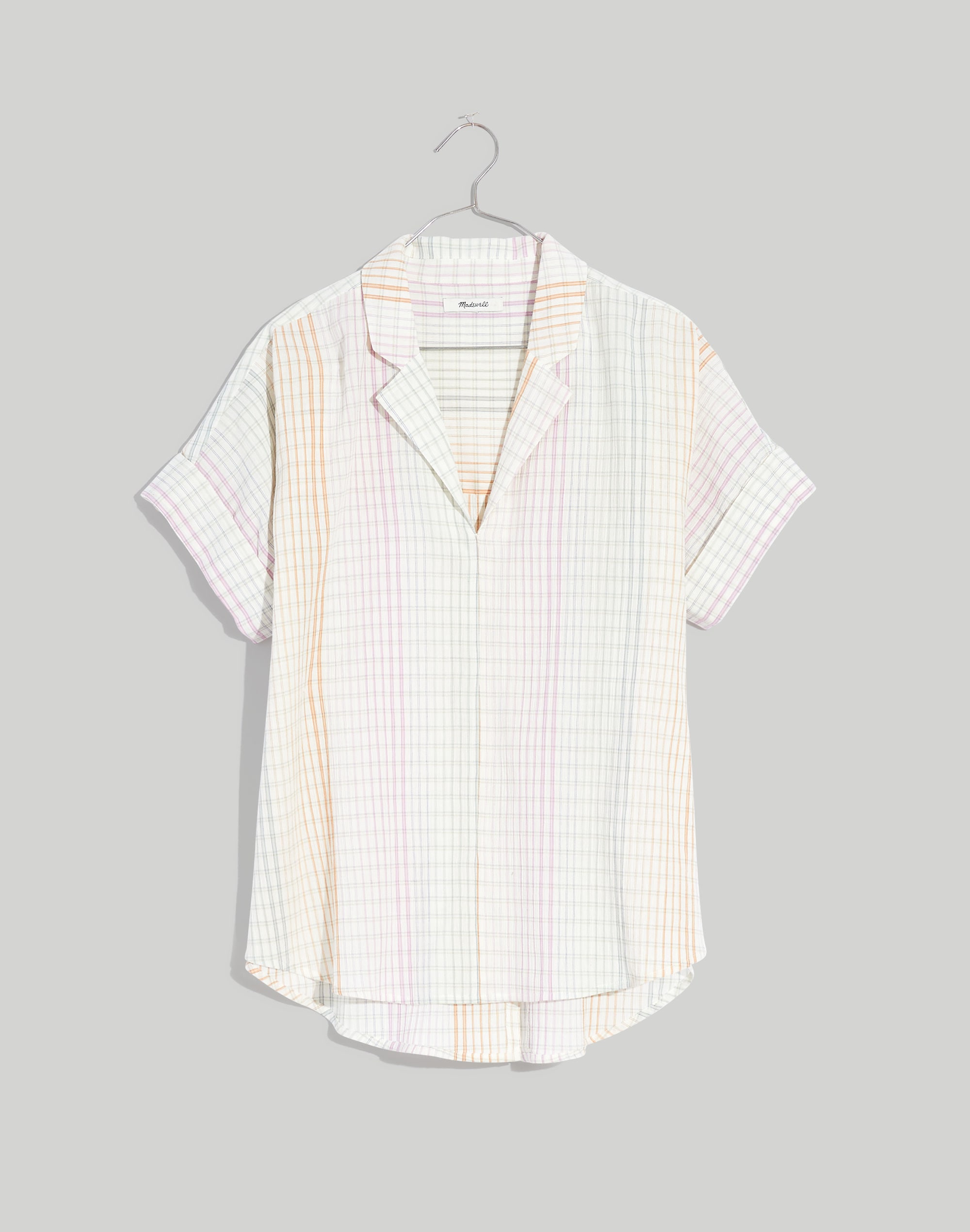 Lakeline Popover Shirt in Ombr&eacute; Rainbow Plaid