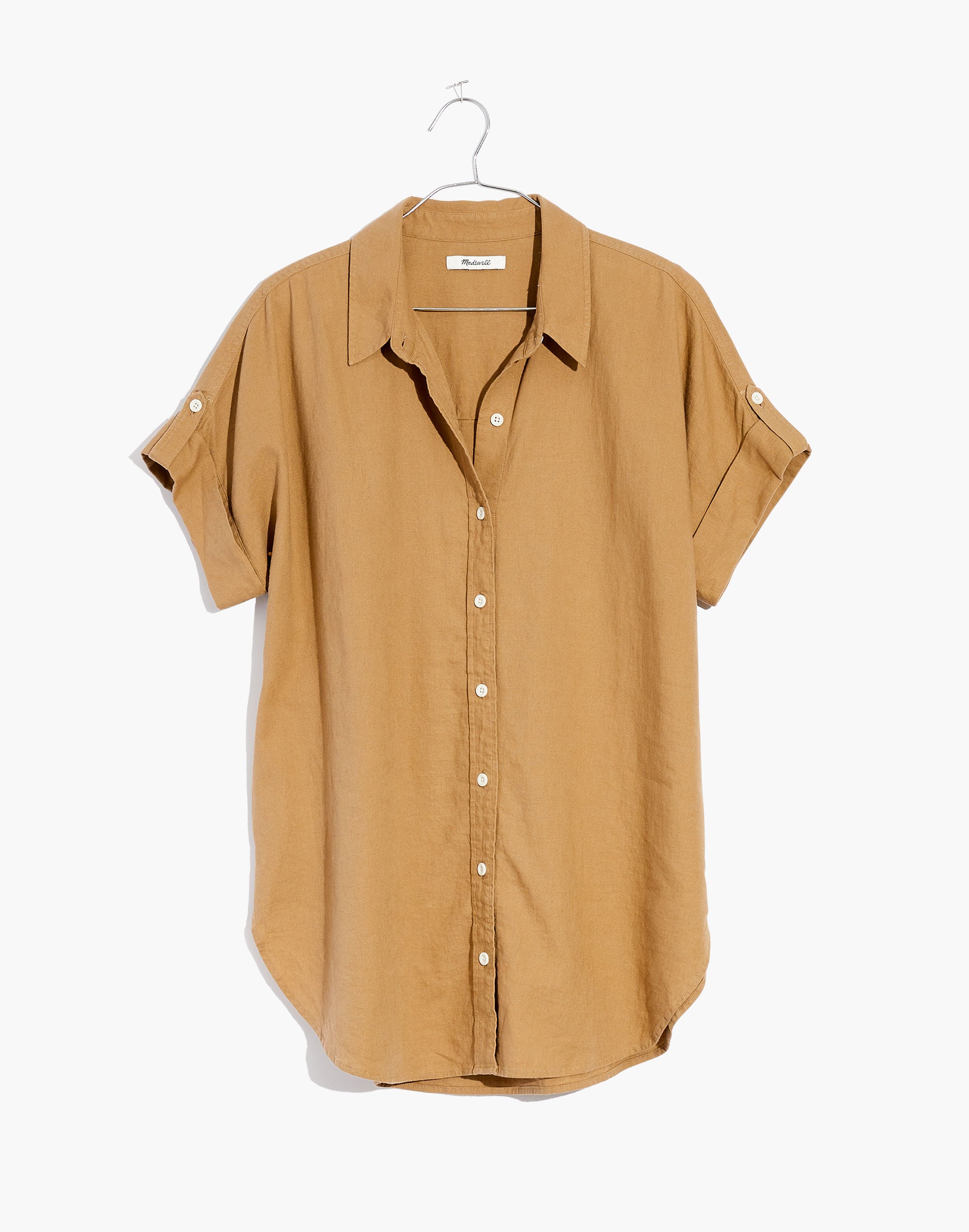 Linen-Blend Courier Tunic Shirt