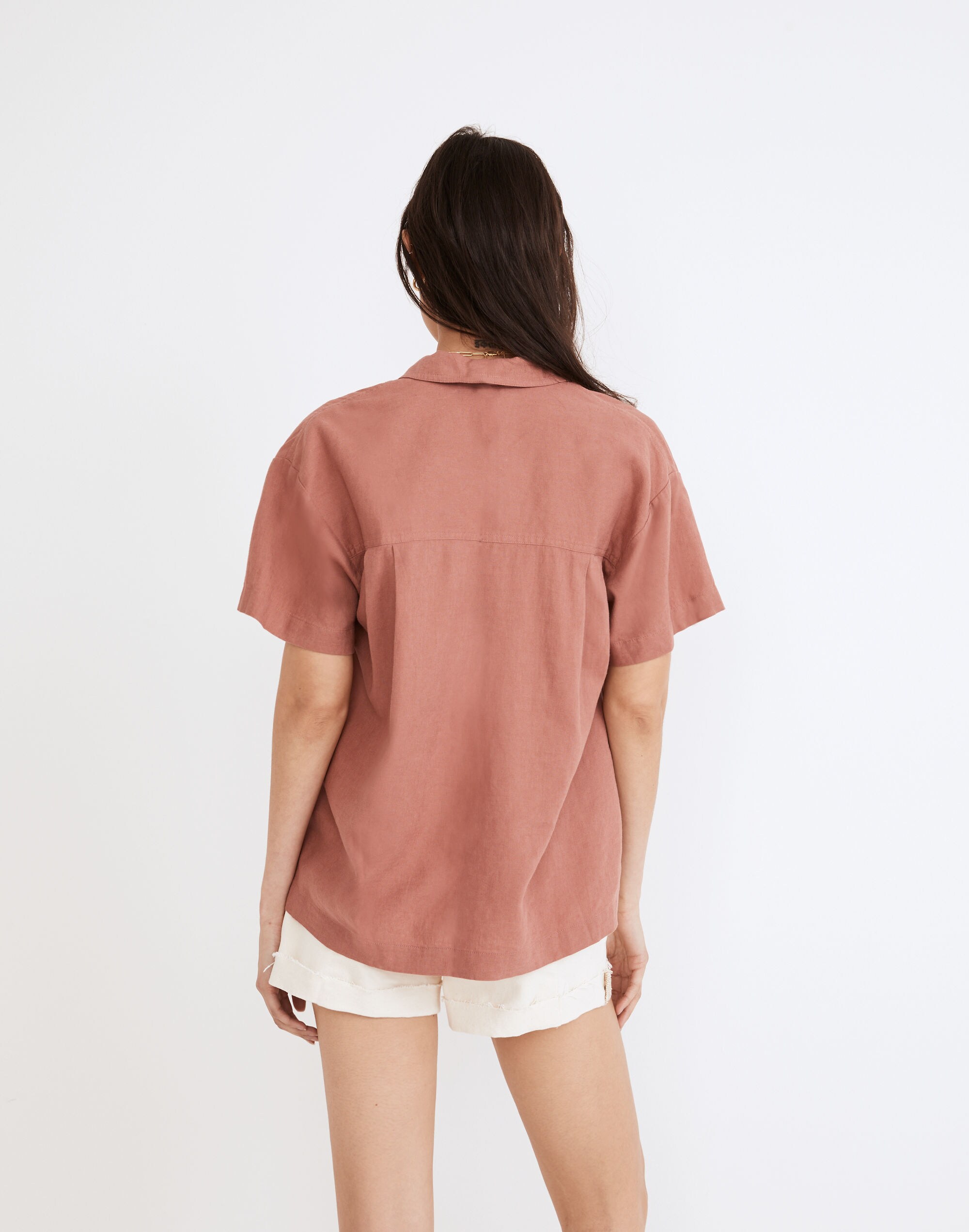 Linen-Blend Camp Shirt