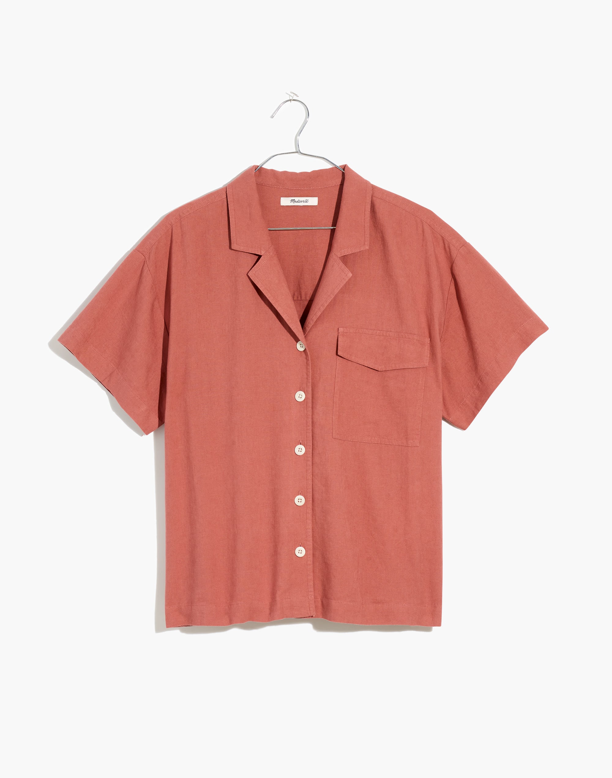 Linen-Blend Camp Shirt