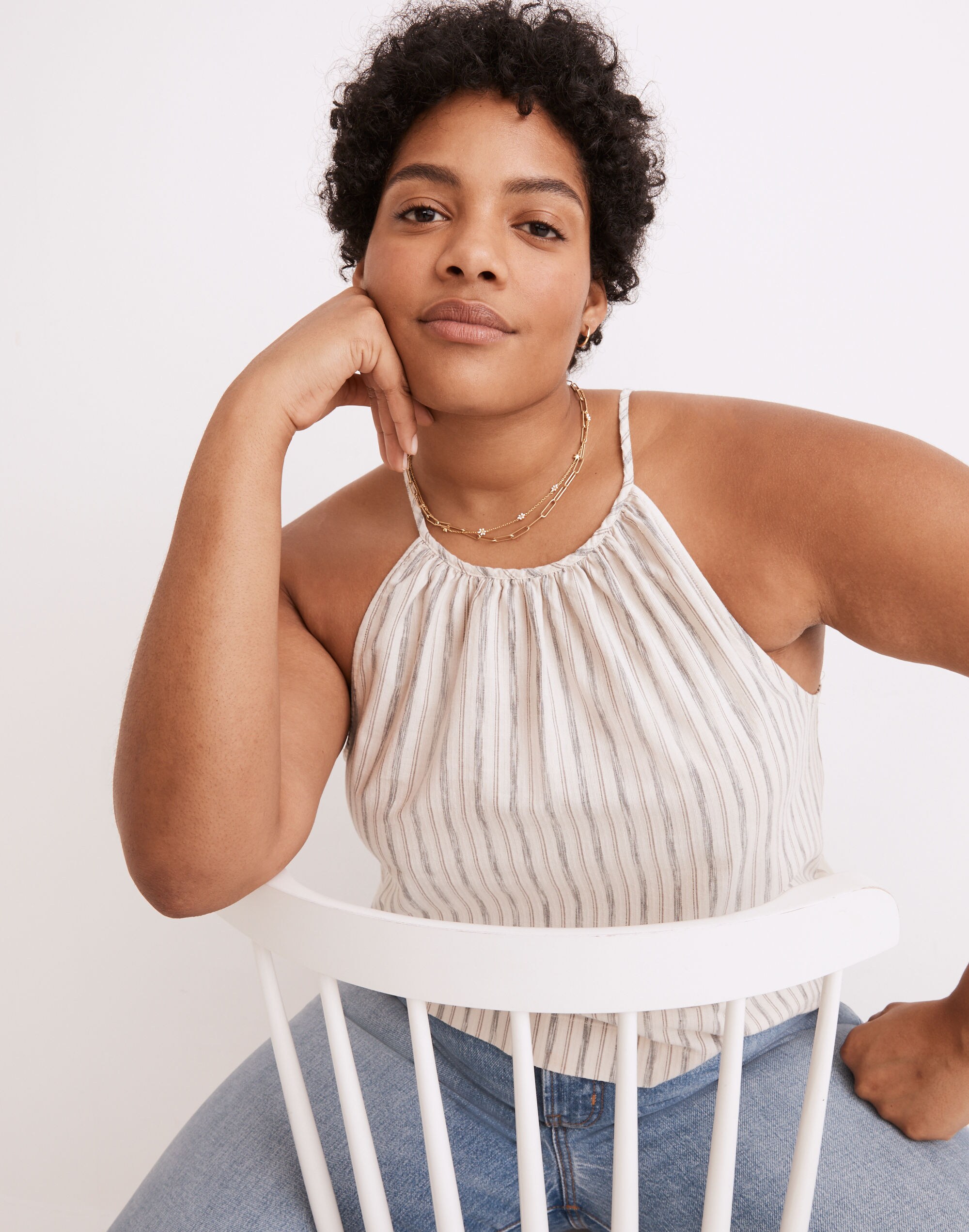 Striped Cutaway Tank Top