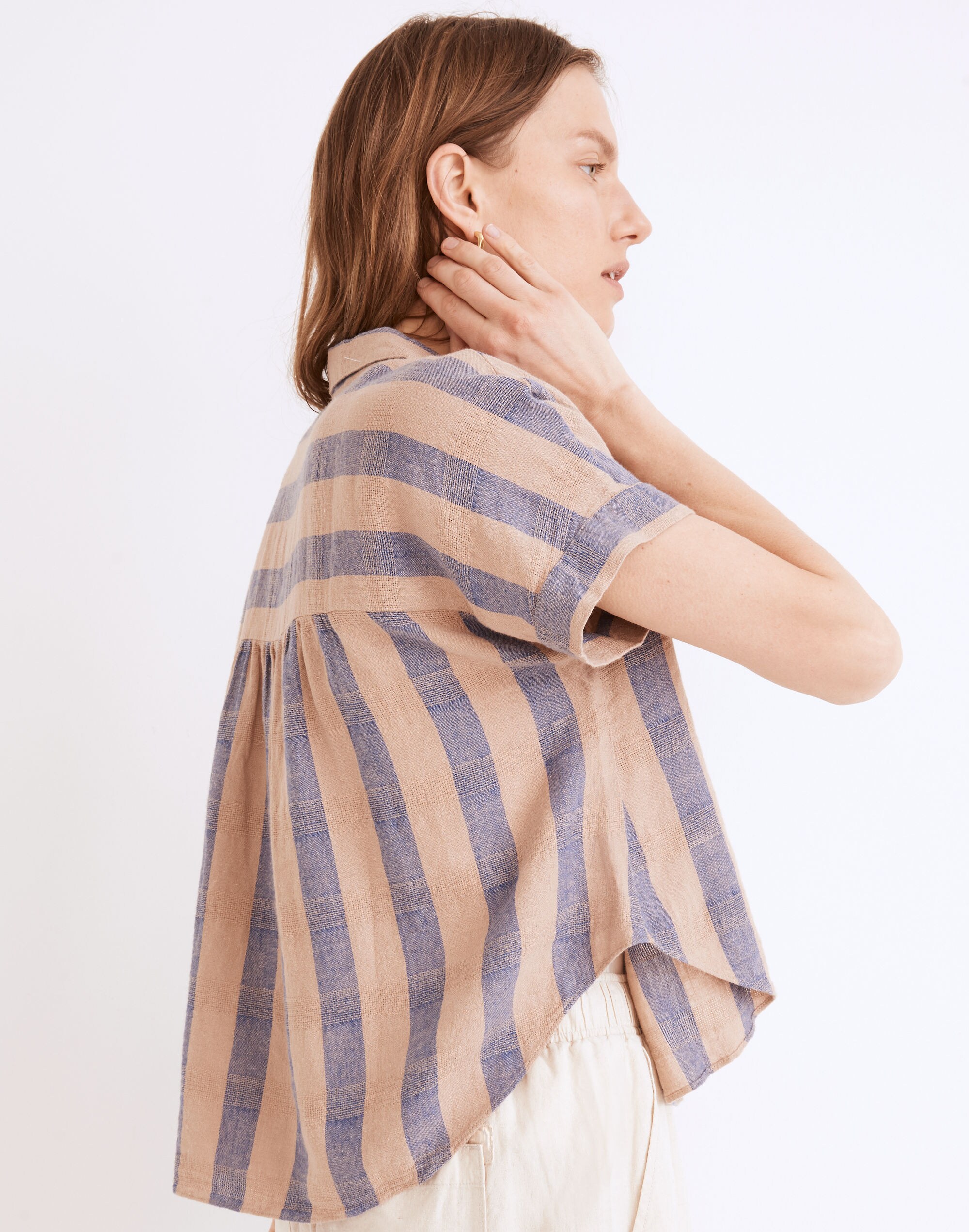 Linen-Blend Hilltop Shirt in Bayley Stripe