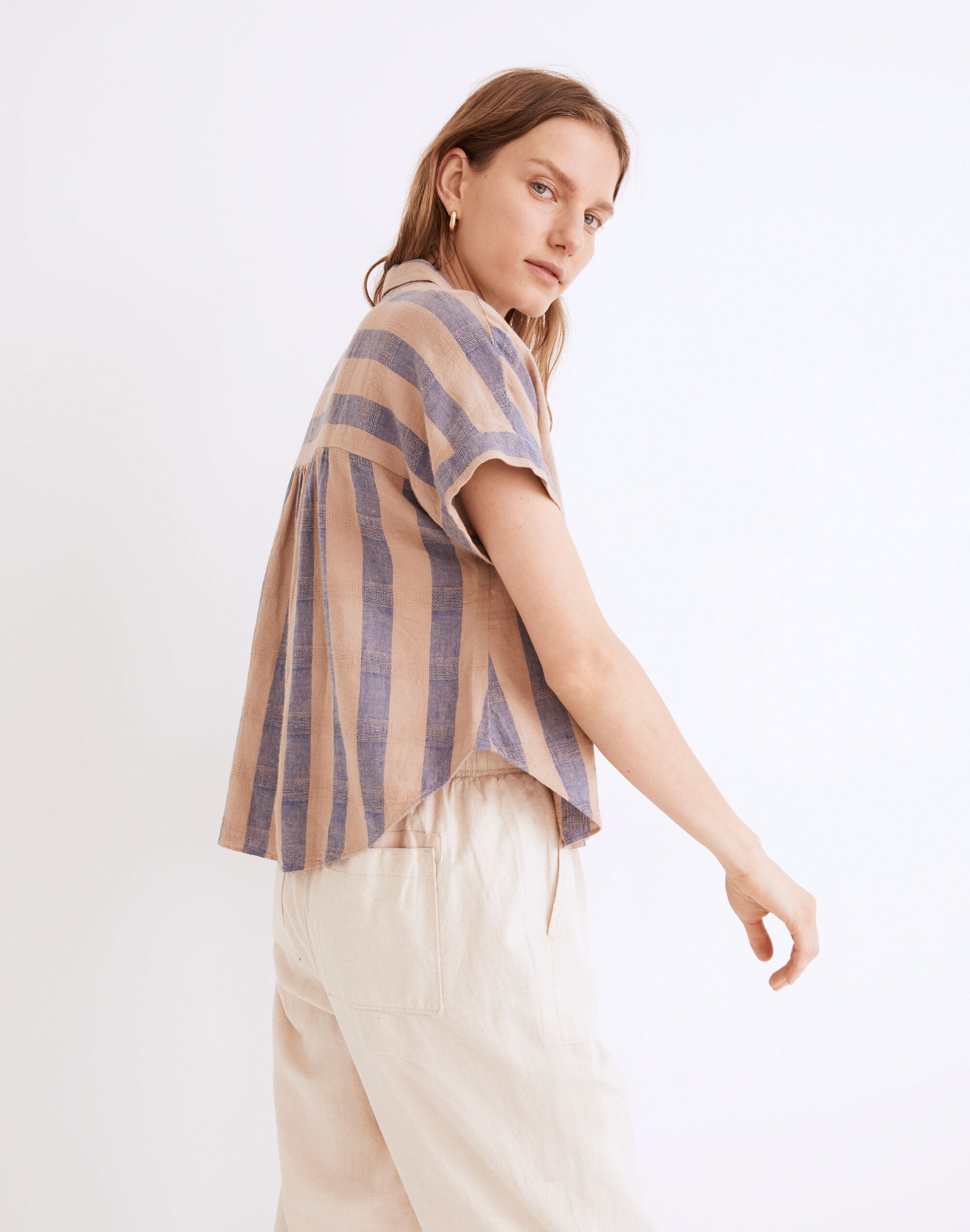 トップス Maple Linen-Blend Hilltop Shirt in Bayley Stripe | Madewell
