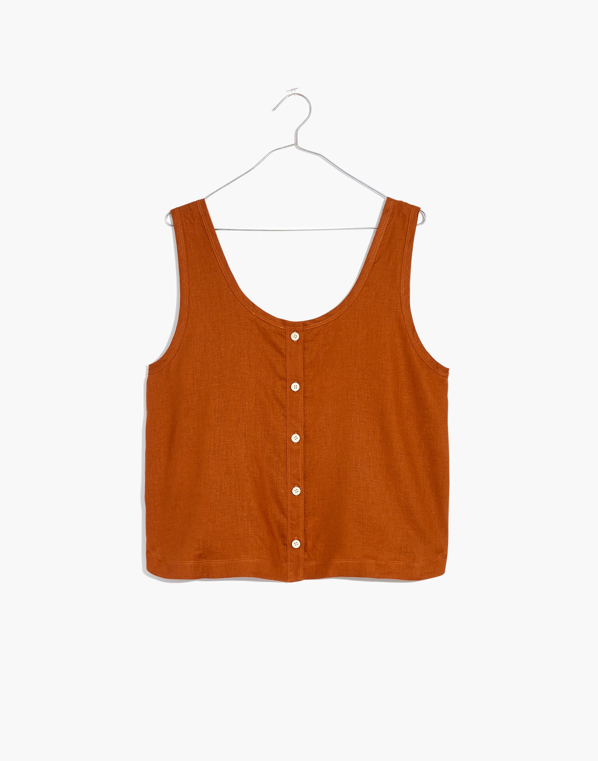 Hemp-Blend Shirttail Tank Top