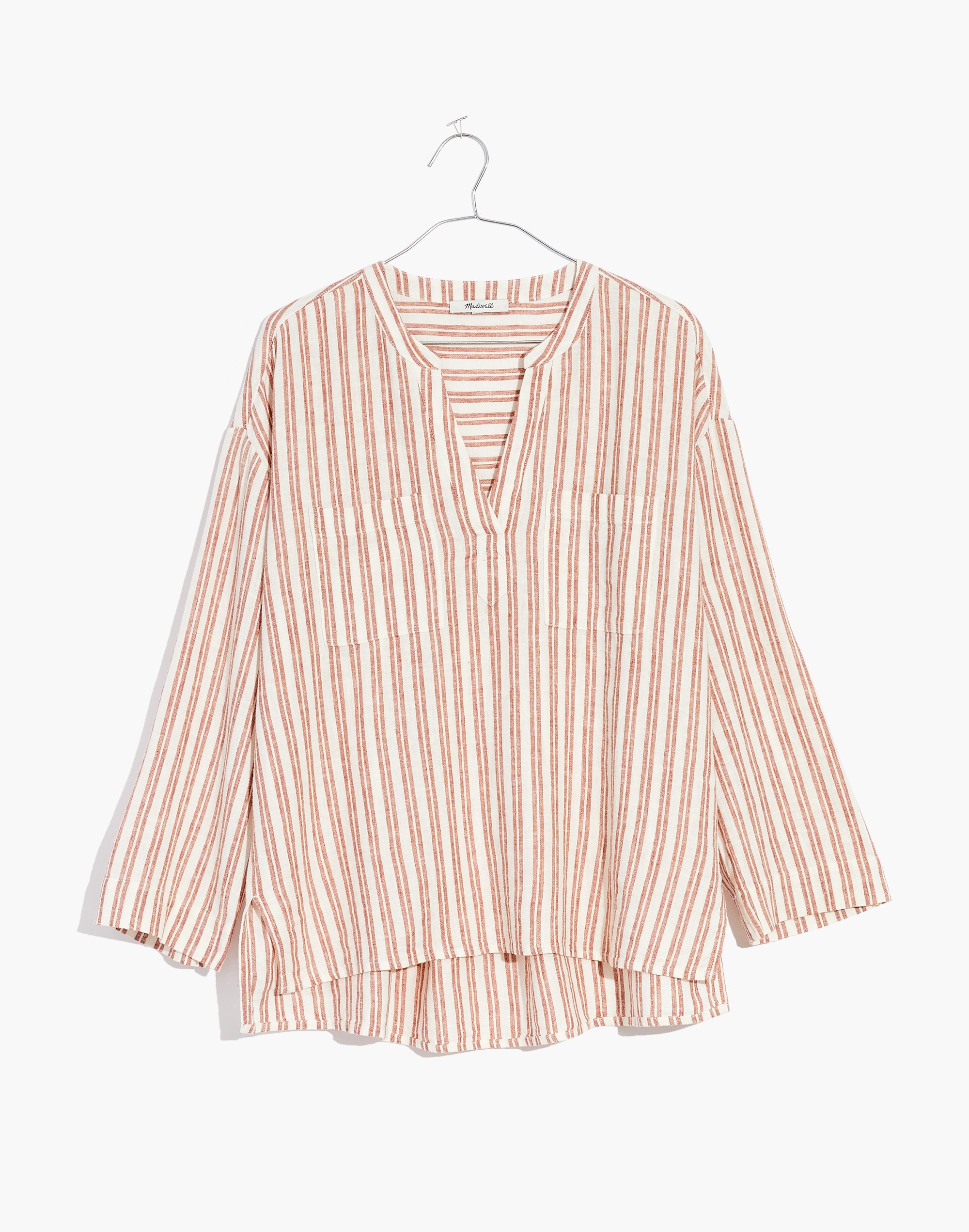 Linen-Blend Lakeline Popover Shirt in Hester Stripe in null image 4