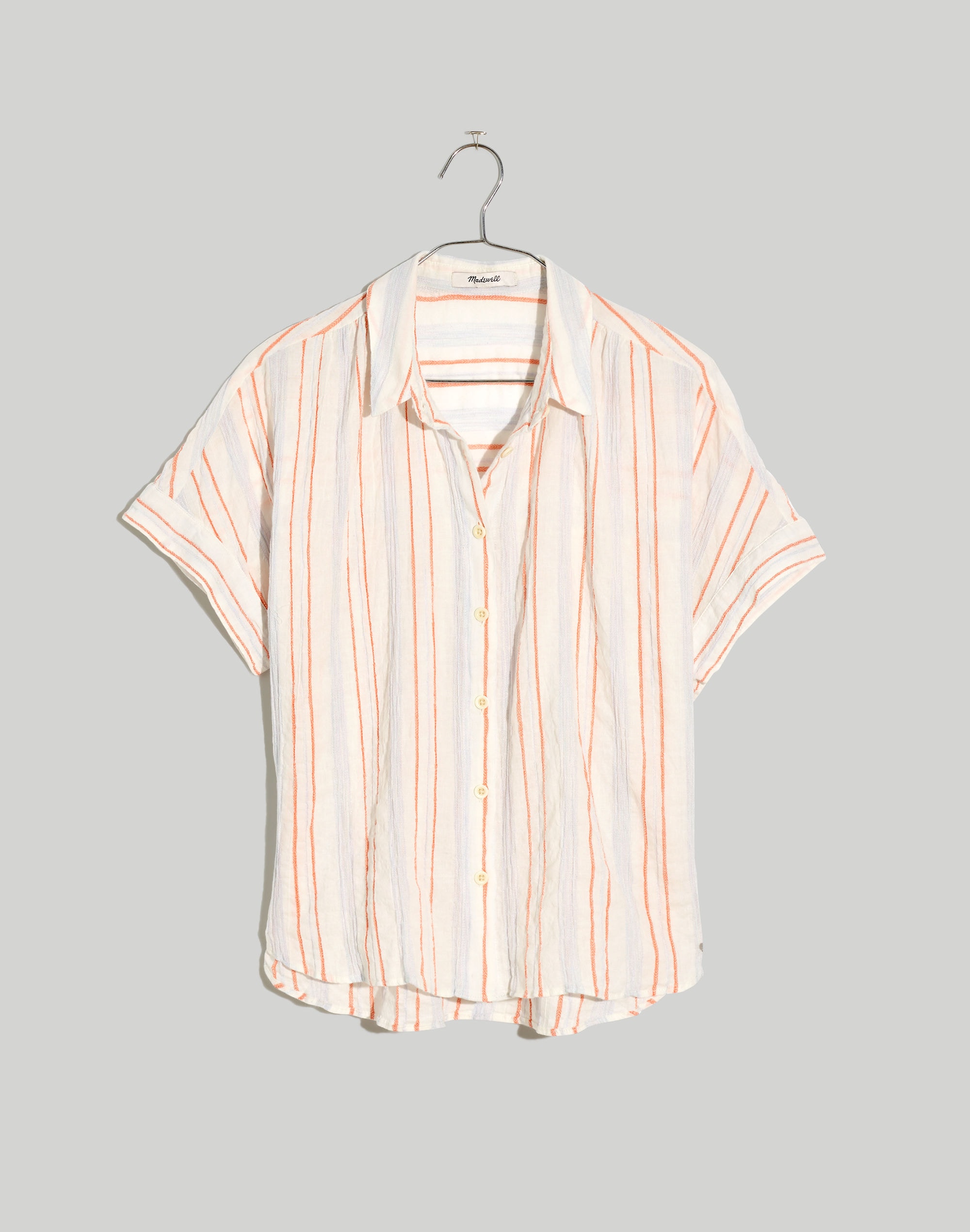 Courier Button-Back Shirt in Textural Stripe