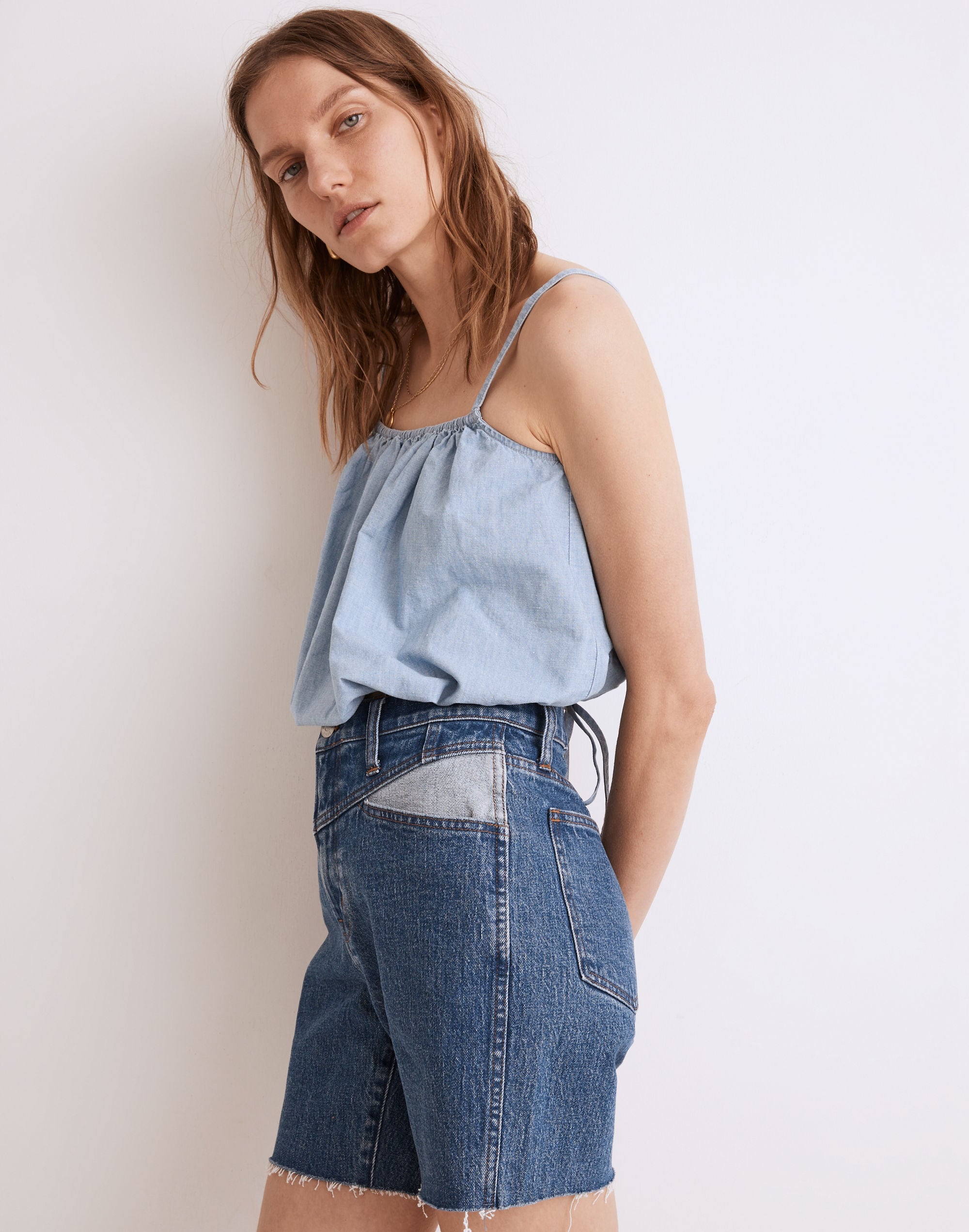 Chambray Meriden Top in Vineshire Wash