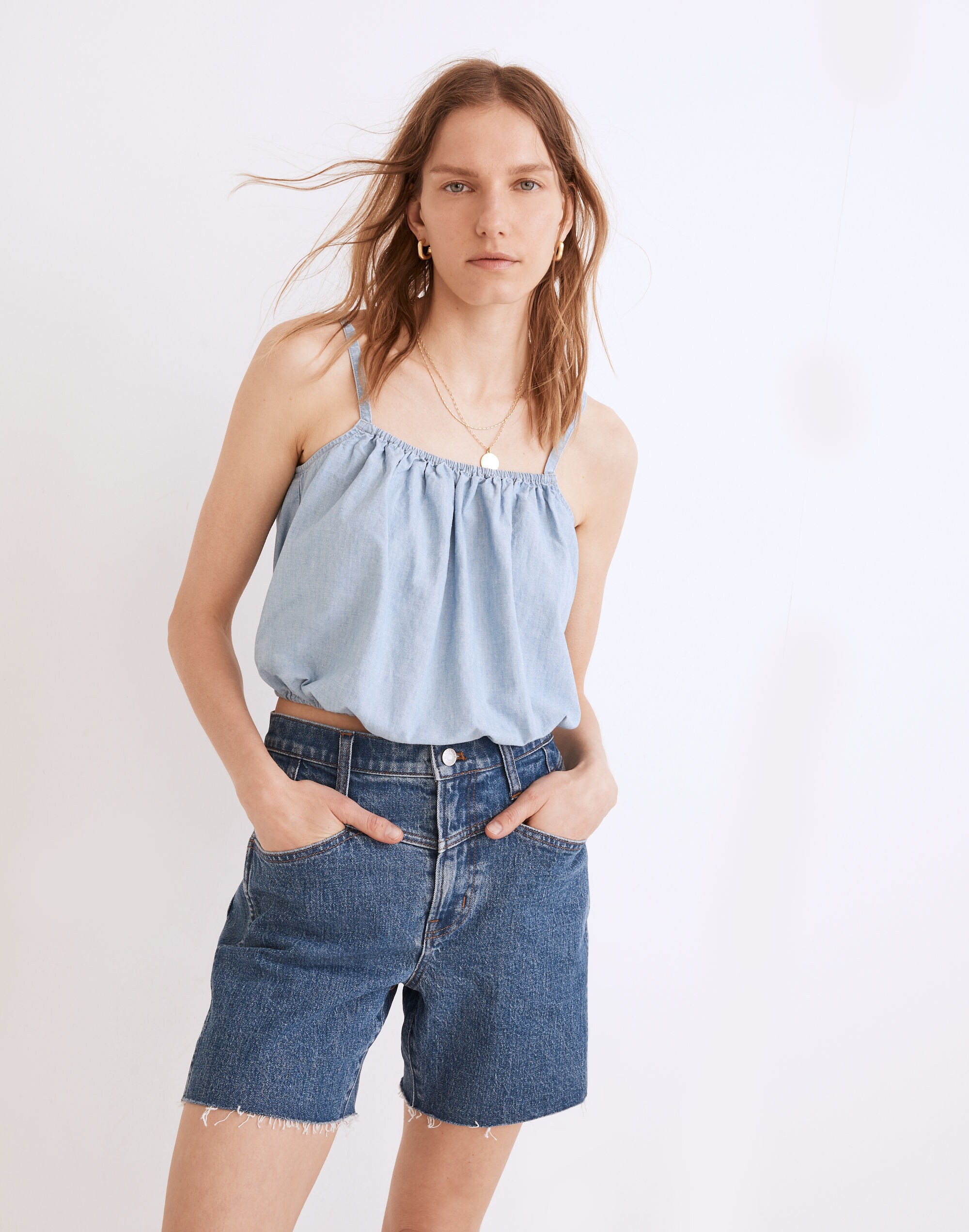Chambray Meriden Top in Vineshire Wash