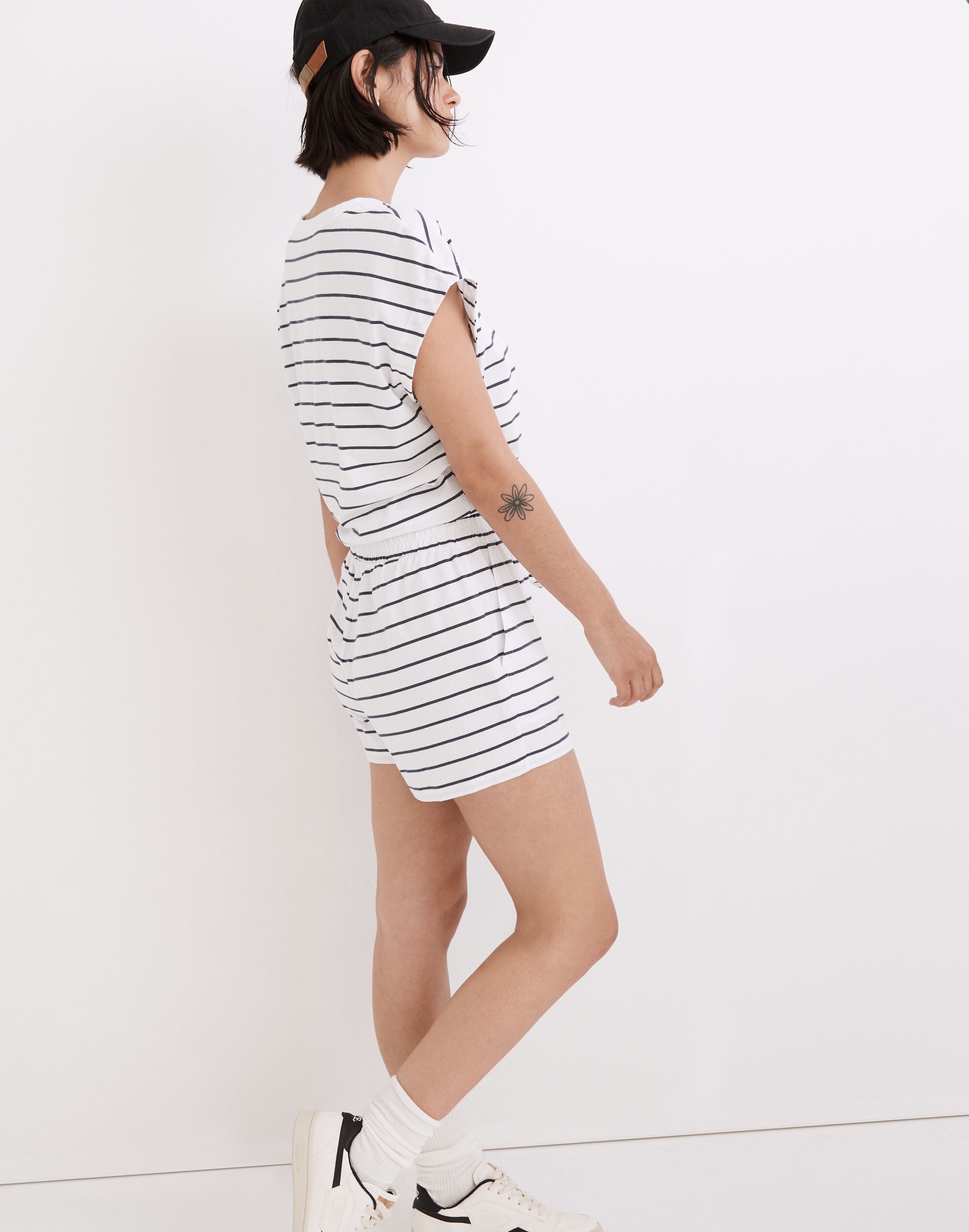 MWL Pull-On Seamed Shorts in Stripe