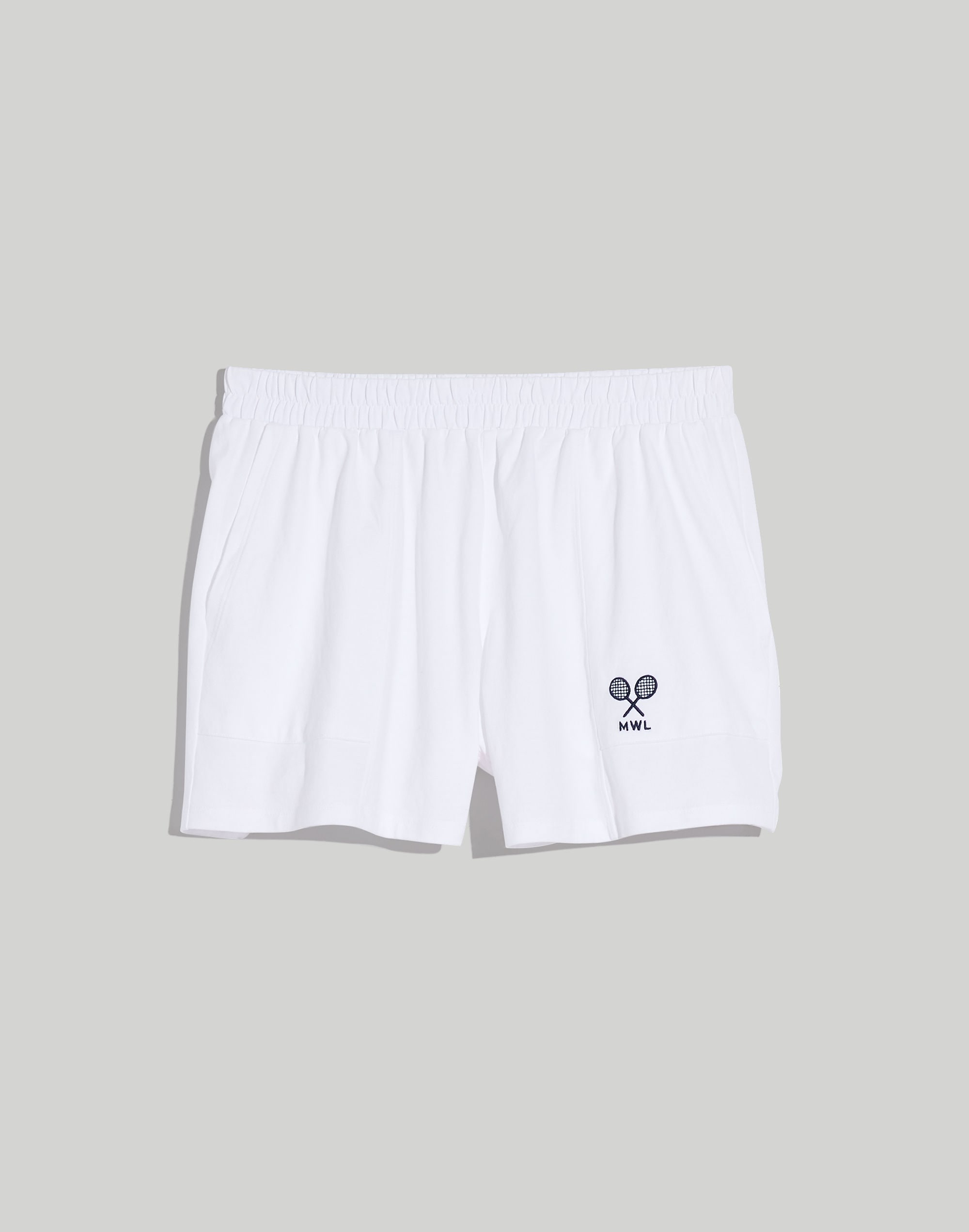 MWL Embroidered Tennis Pull-On Seamed Shorts