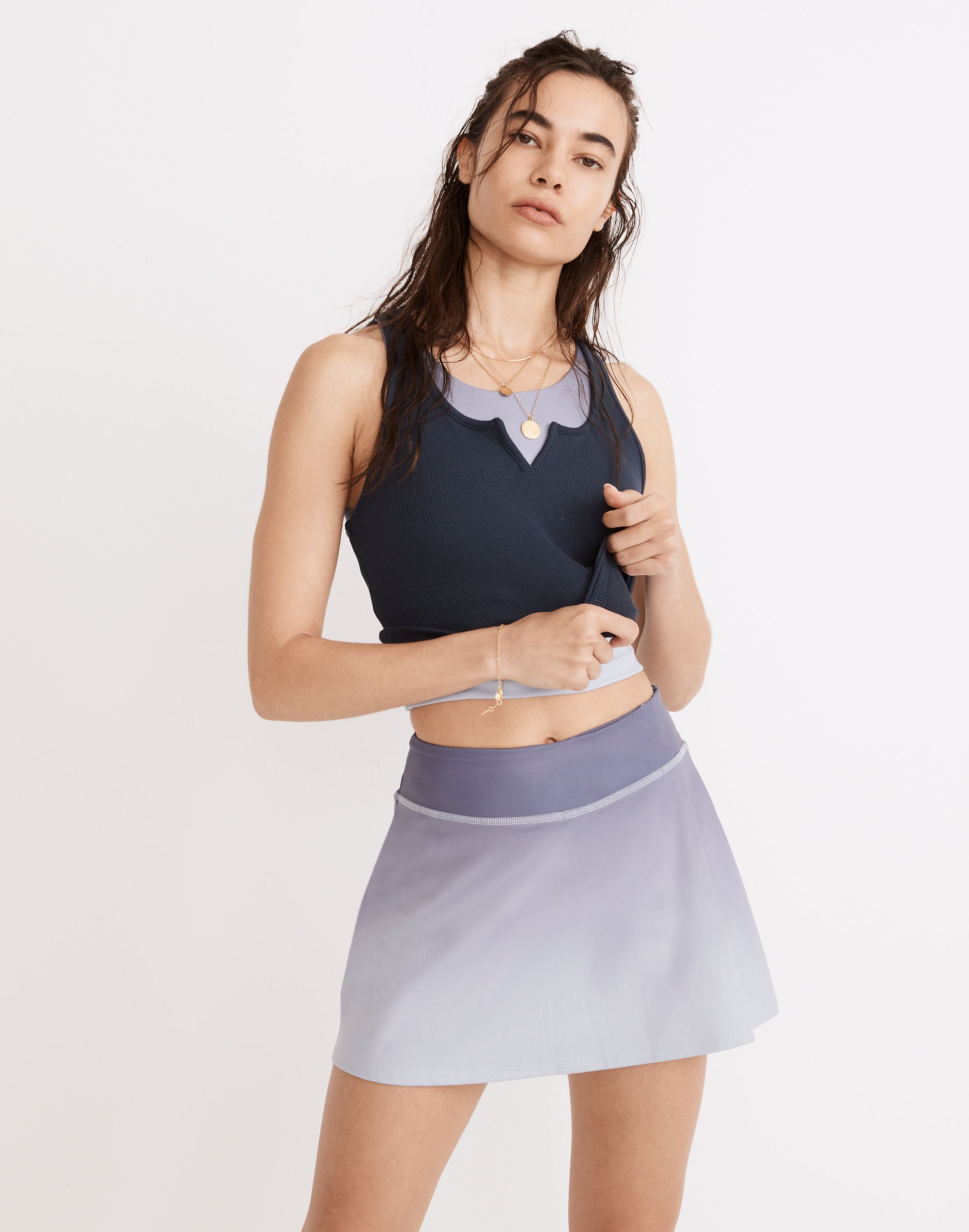 mwl flex fitness skirt in ombr&eacute; print