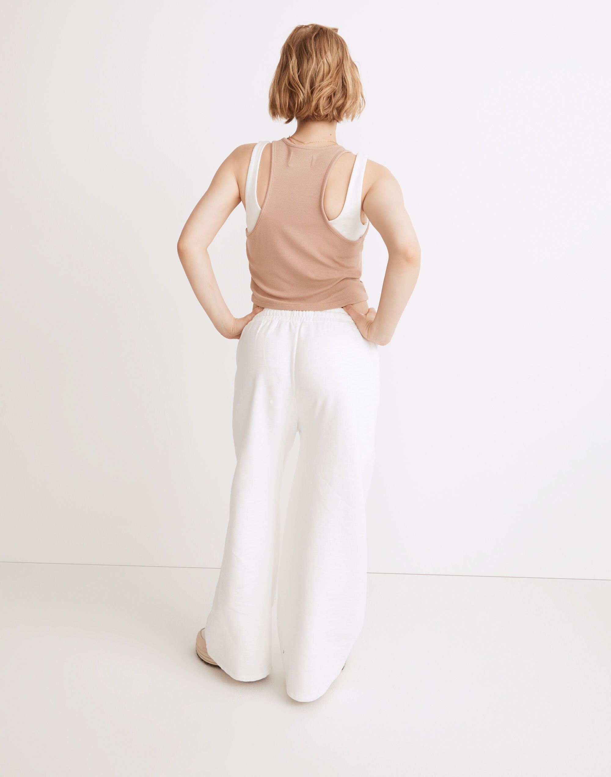 MWL Ribbed Split-Neck Crop Tank in null image 3