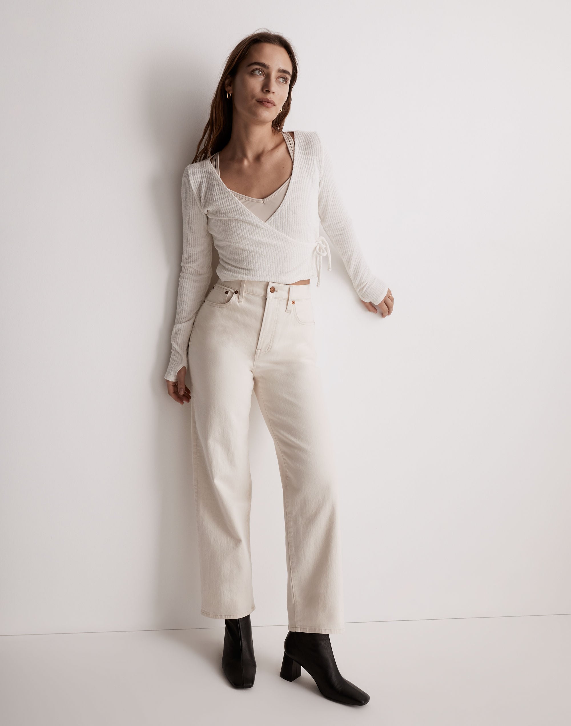 MWL Ribbed V-Neck Wrap Top