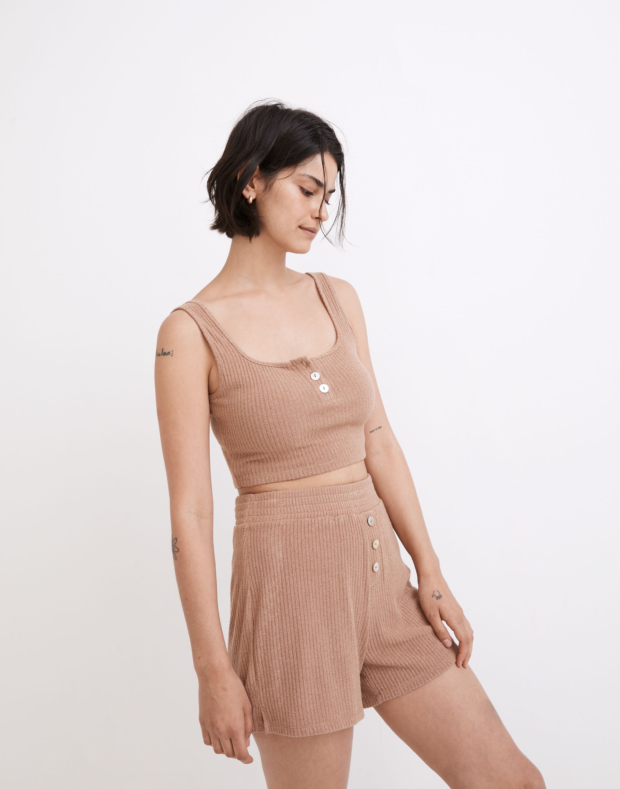 MWL Ribbed Henley Pull-On Shorts