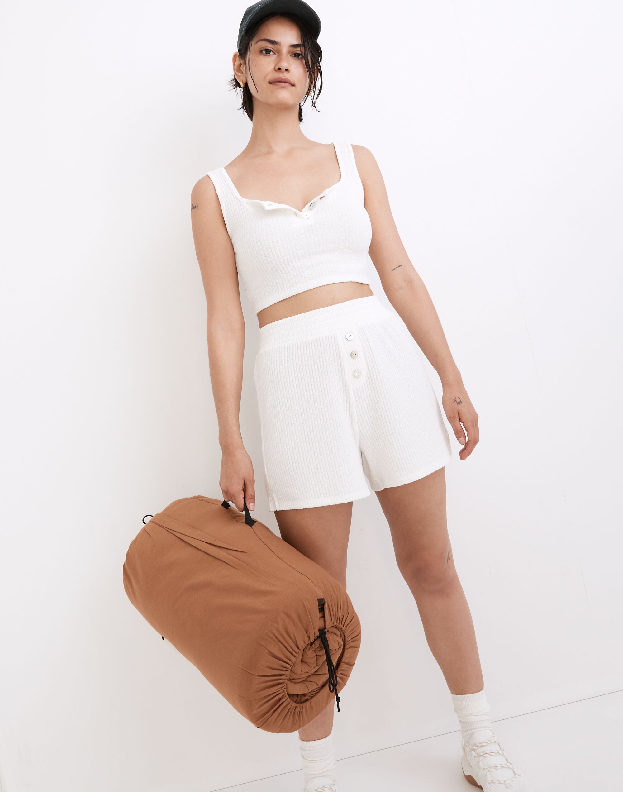 MWL Ribbed Henley Pull-On Shorts